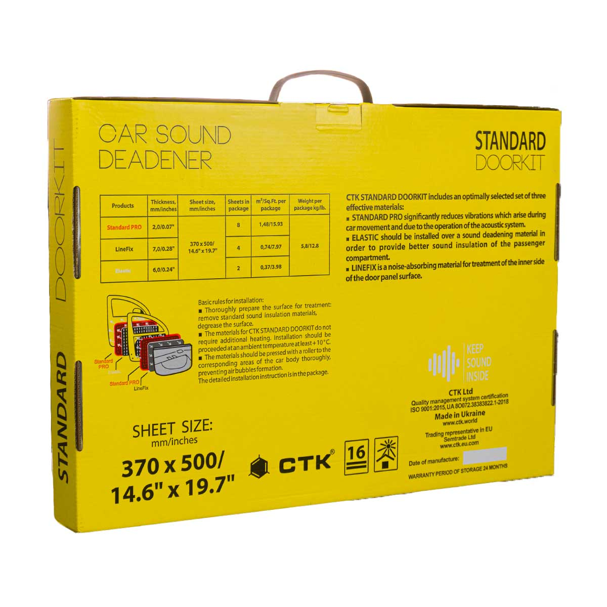 CTK Schalldämm-Türausbausatz. Gelb und schwarz. Text: STANDARD DOOR KIT.