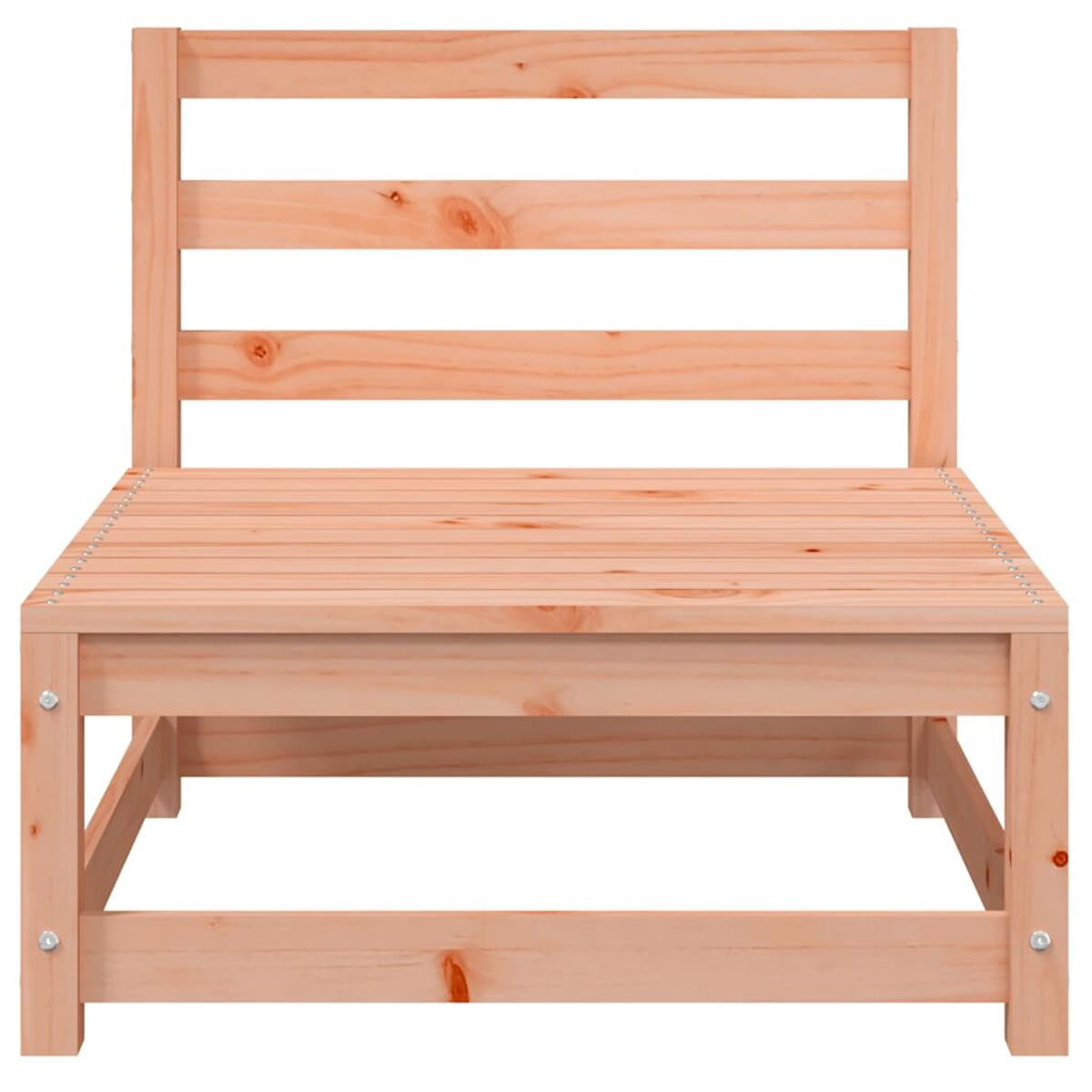 Holzstuhl mit Latten für Sitz und Rückenlehne, natürliche Holzfarbe.