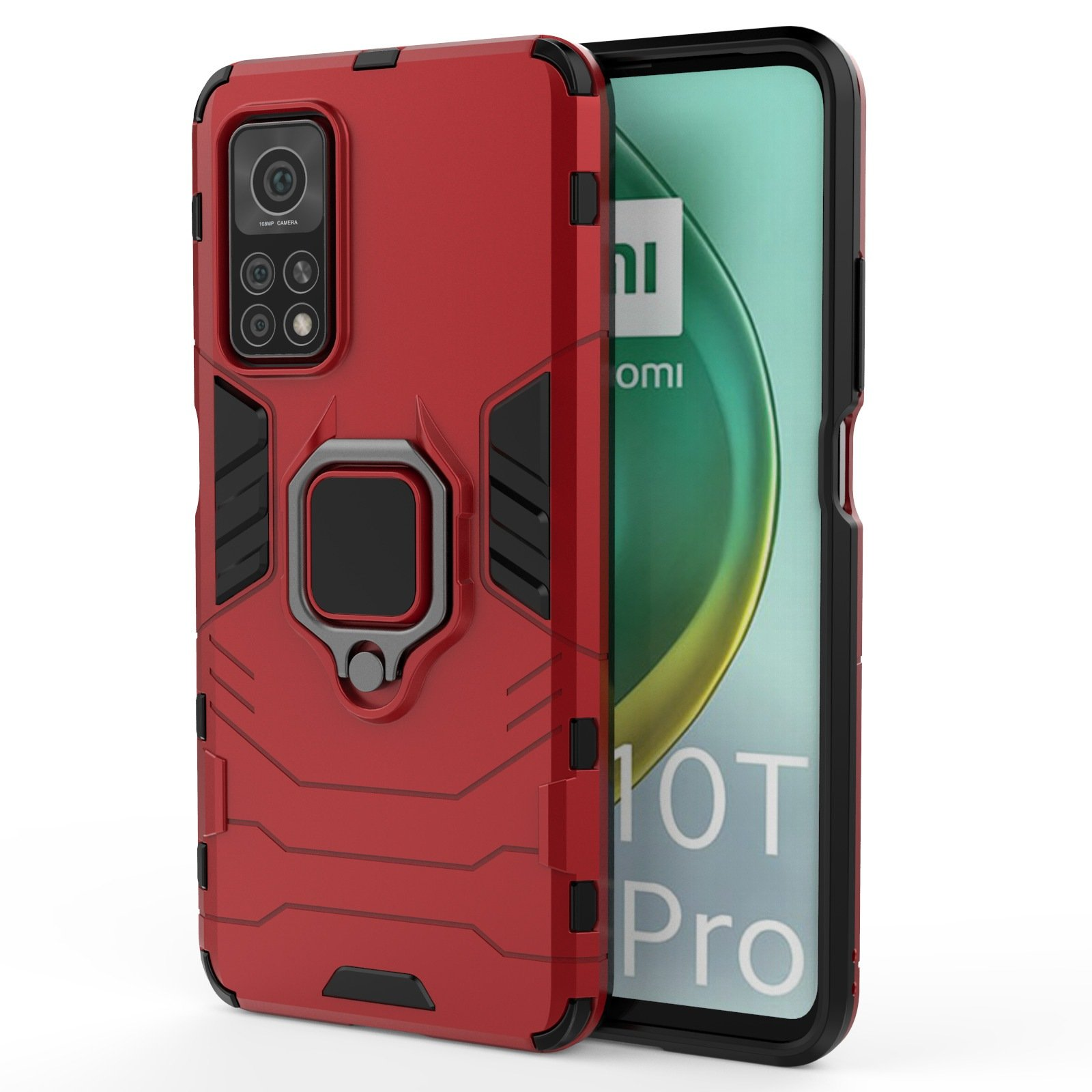 Funda negra con un teléfono dentro. La funda es anti-huellas.