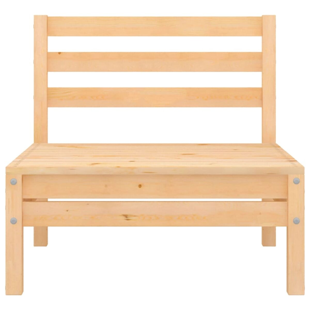 Bettgestell aus Holz, schlichtes Design, mit Kopfteil und Stützbeinen, von vorne betrachtet.
