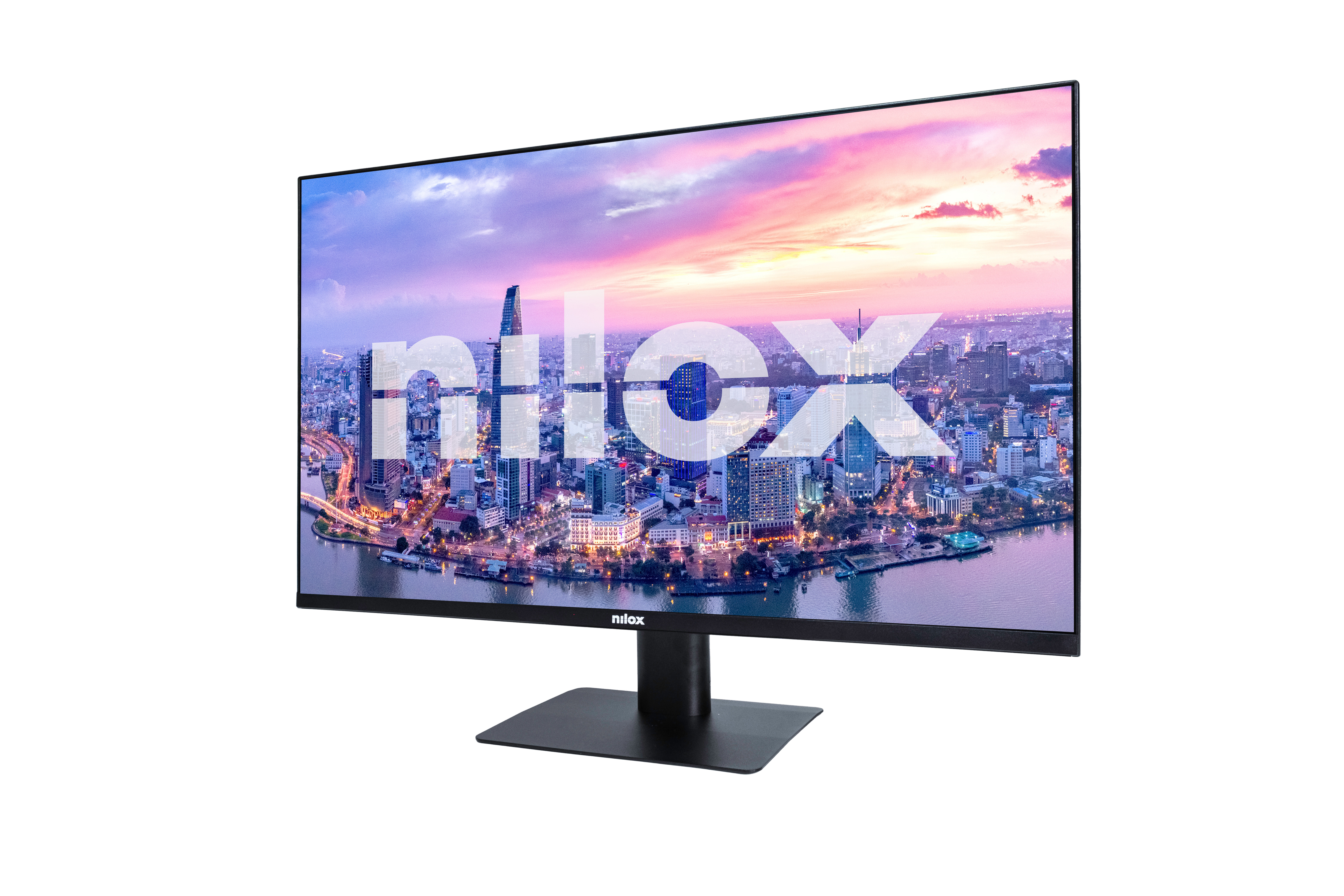 Monitor muestra la hoja de información del producto.