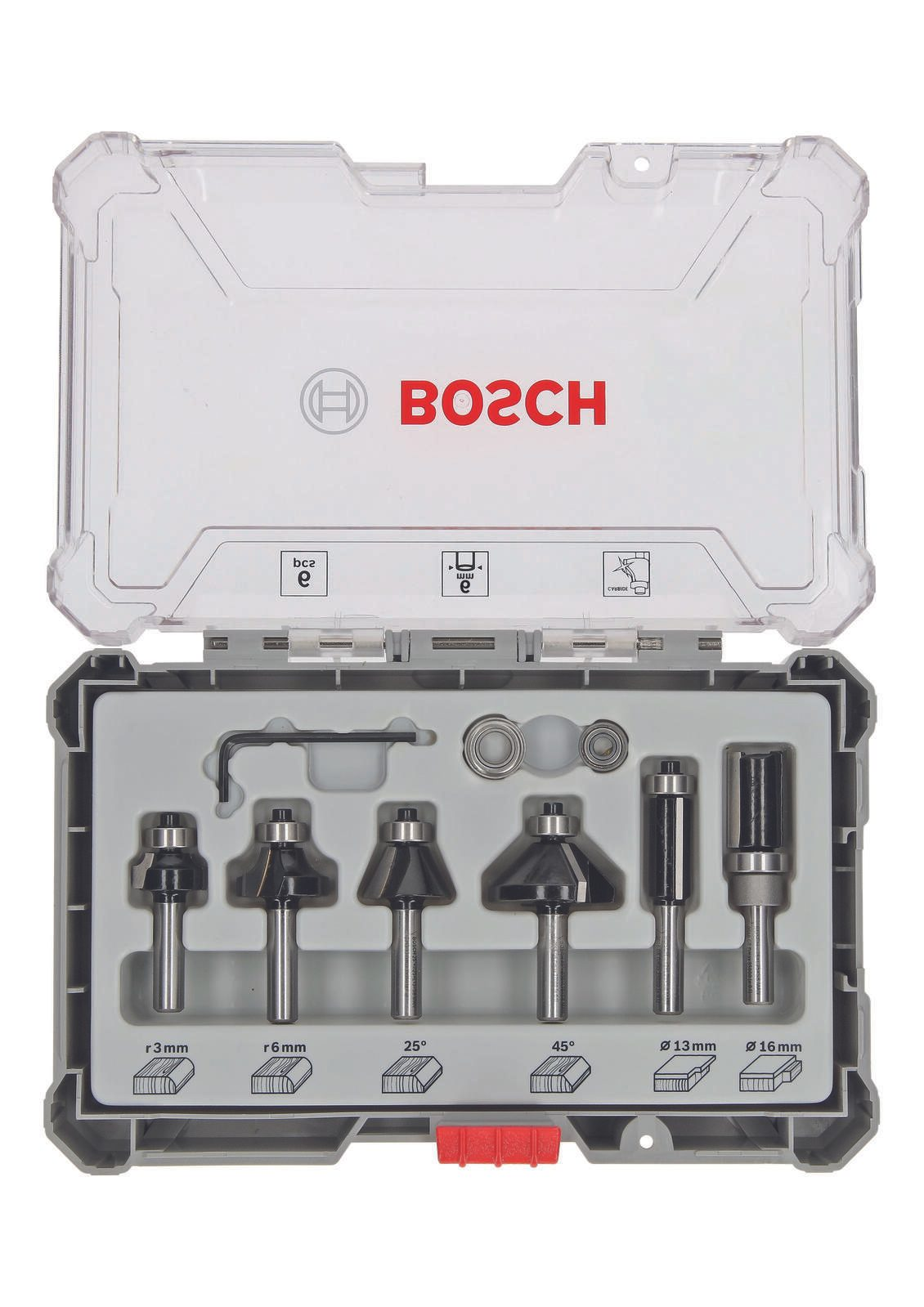 BOSCH PROFESSIONAL 2607017468 6 Parça Karışık 6 mm Şaft (Pro) Biçimlendirme ve Kenar Pahlama Freze Seti