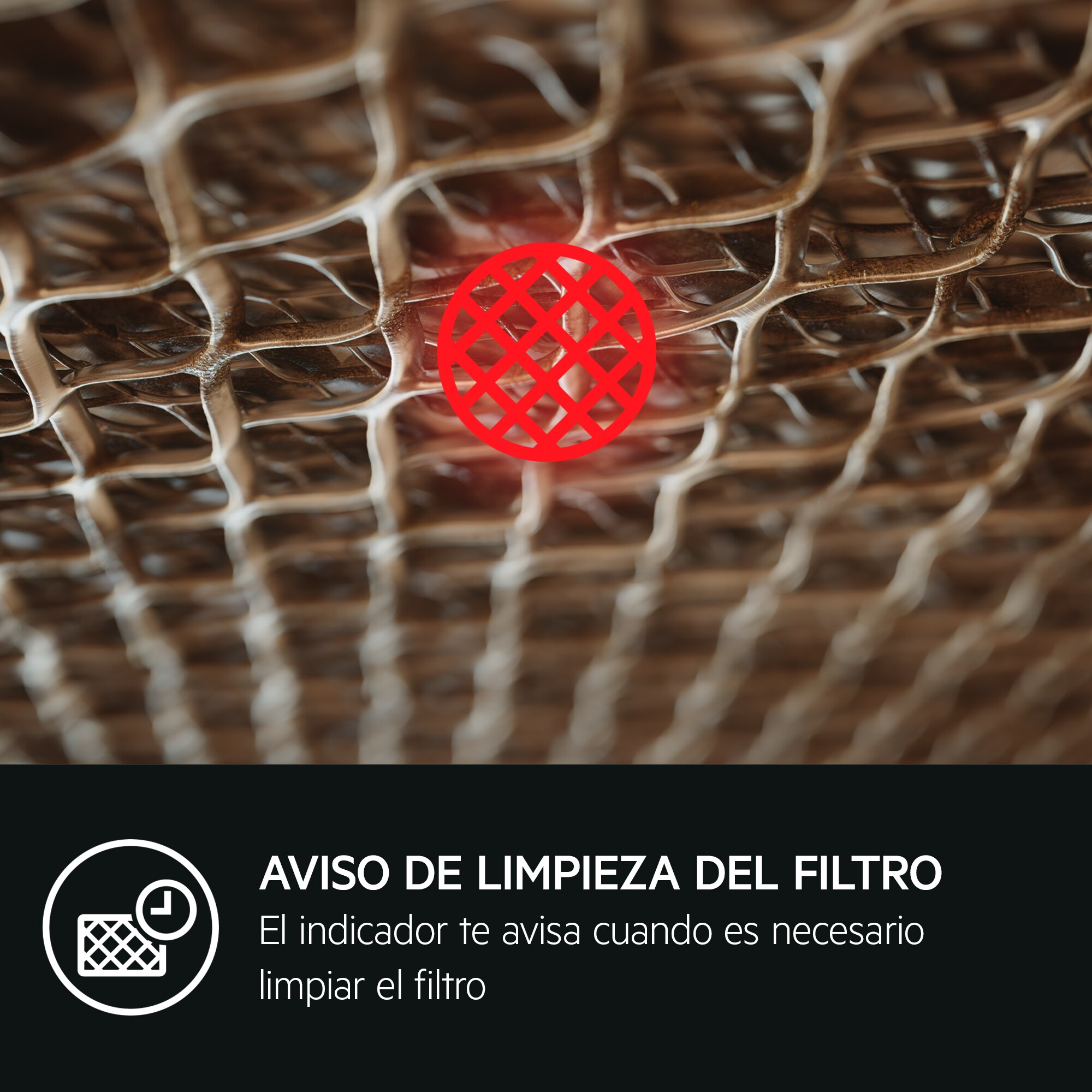 Primo piano di un filtro con un indicatore rosso.