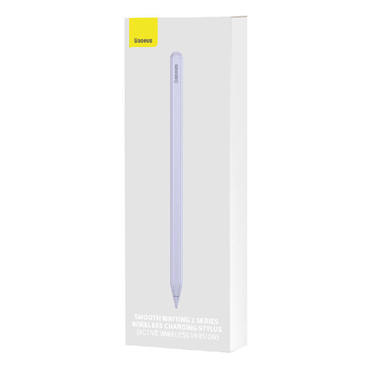 Eine weiße Box mit einem Stift. Die Box trägt die Marke Baseus und den Stiftnamen.
