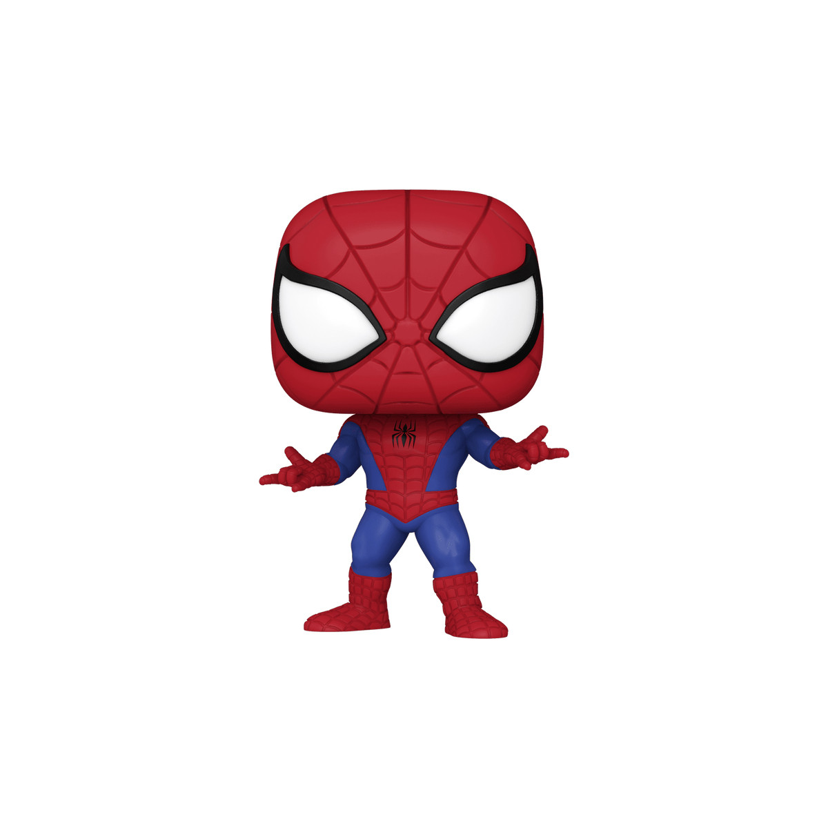 Figurka Spider-Mana Funko Pop w pozycji stojącej. Czerwony i niebieski strój.