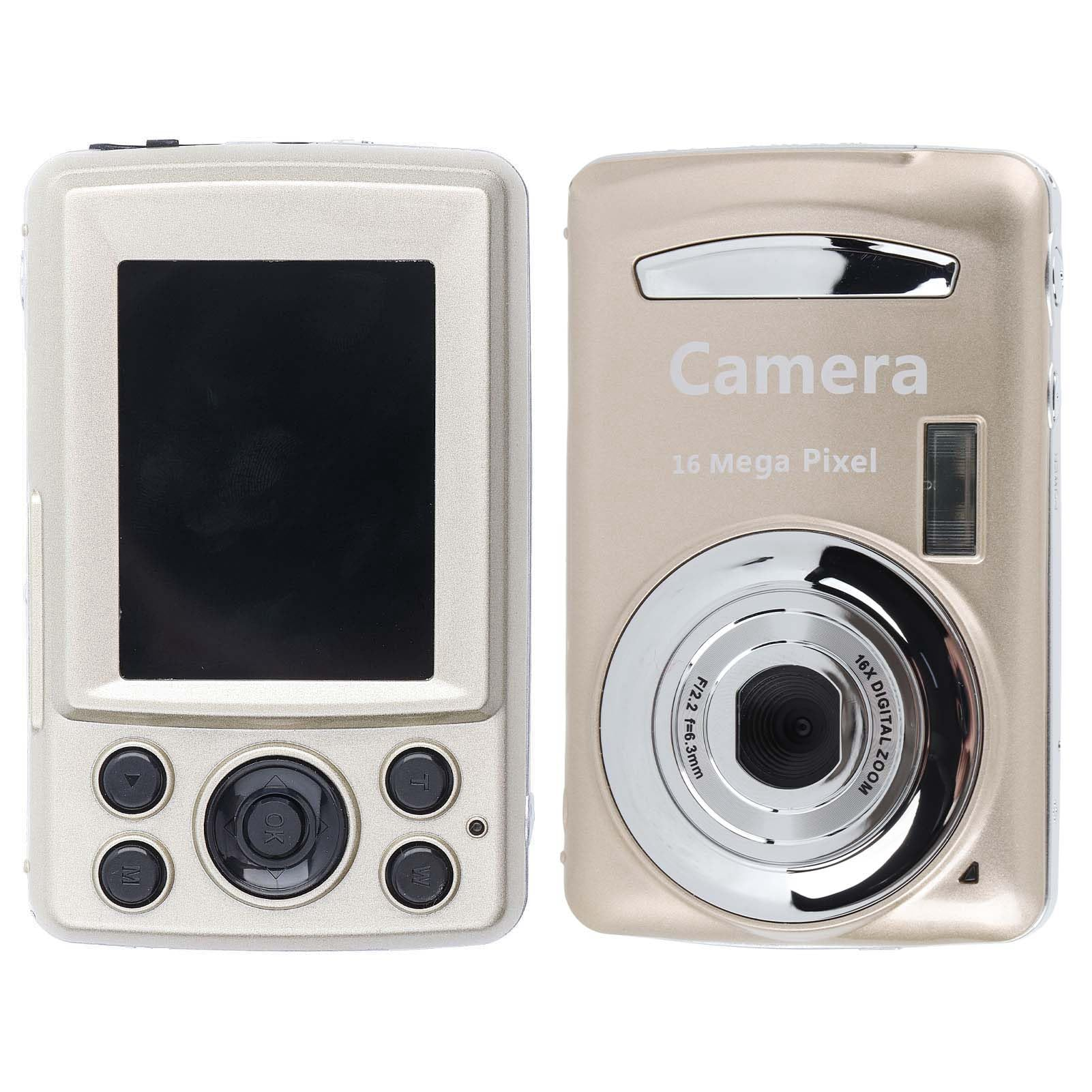 Digital camera. Front and back view of the camera are shown.