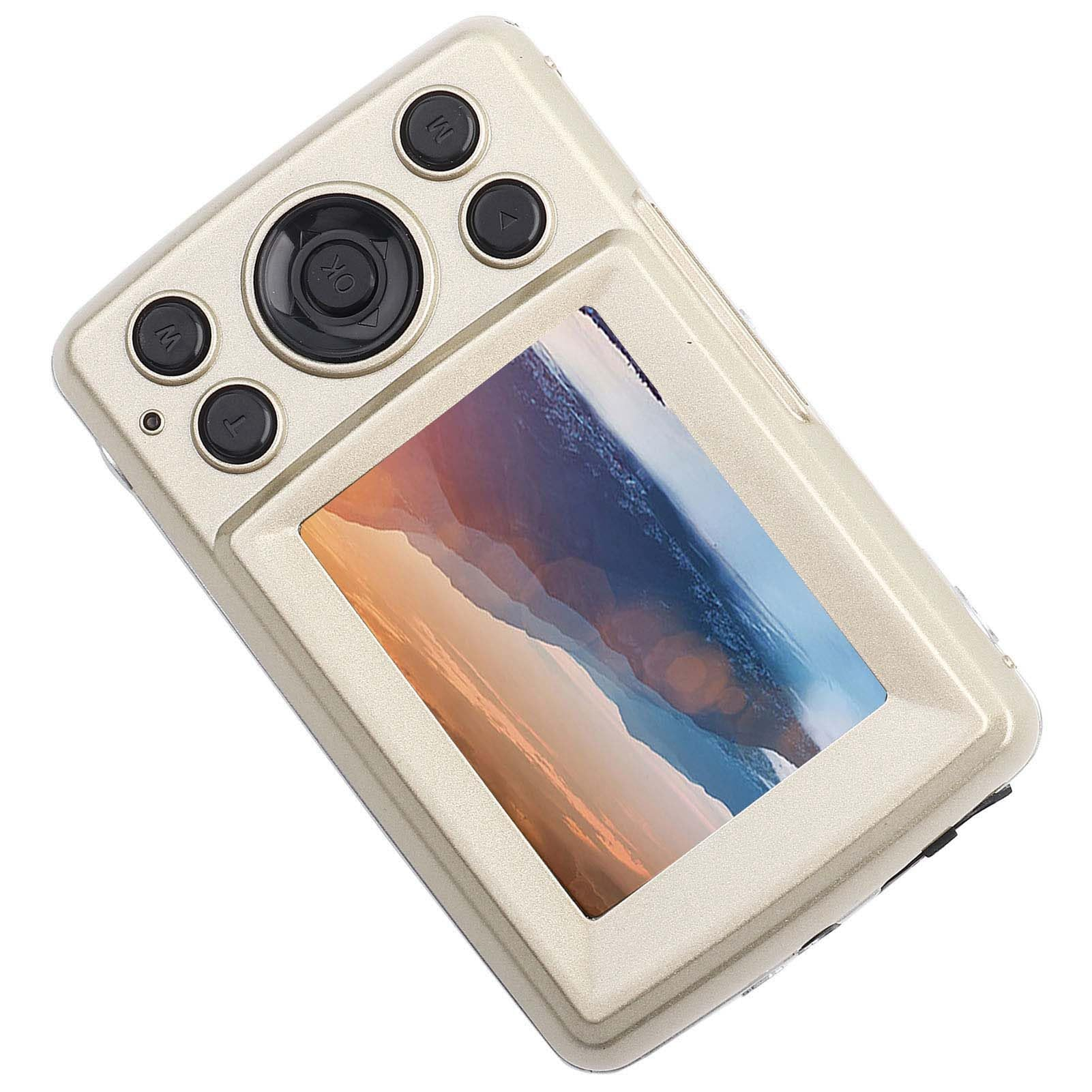 A handheld device with a screen. There are buttons on the front and a colorful display.