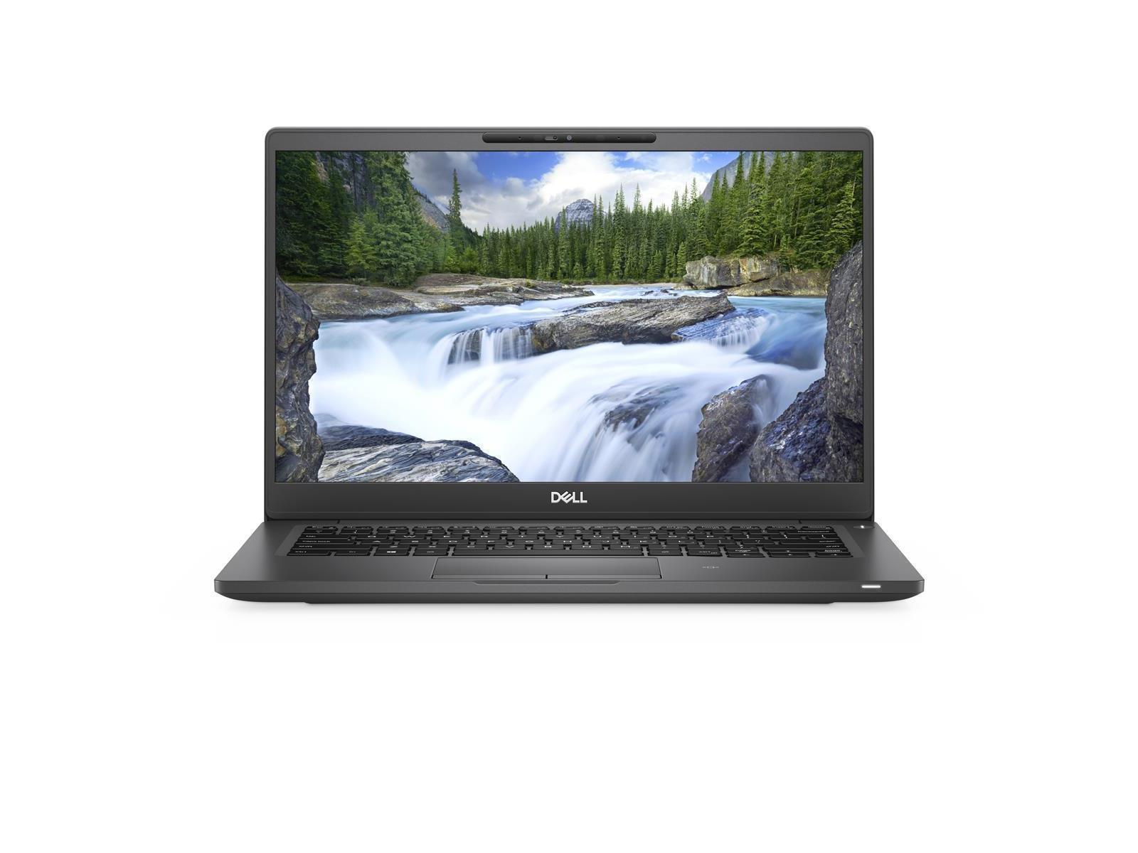 Schwarzer Laptop, der eine Wasserfallszene zeigt.