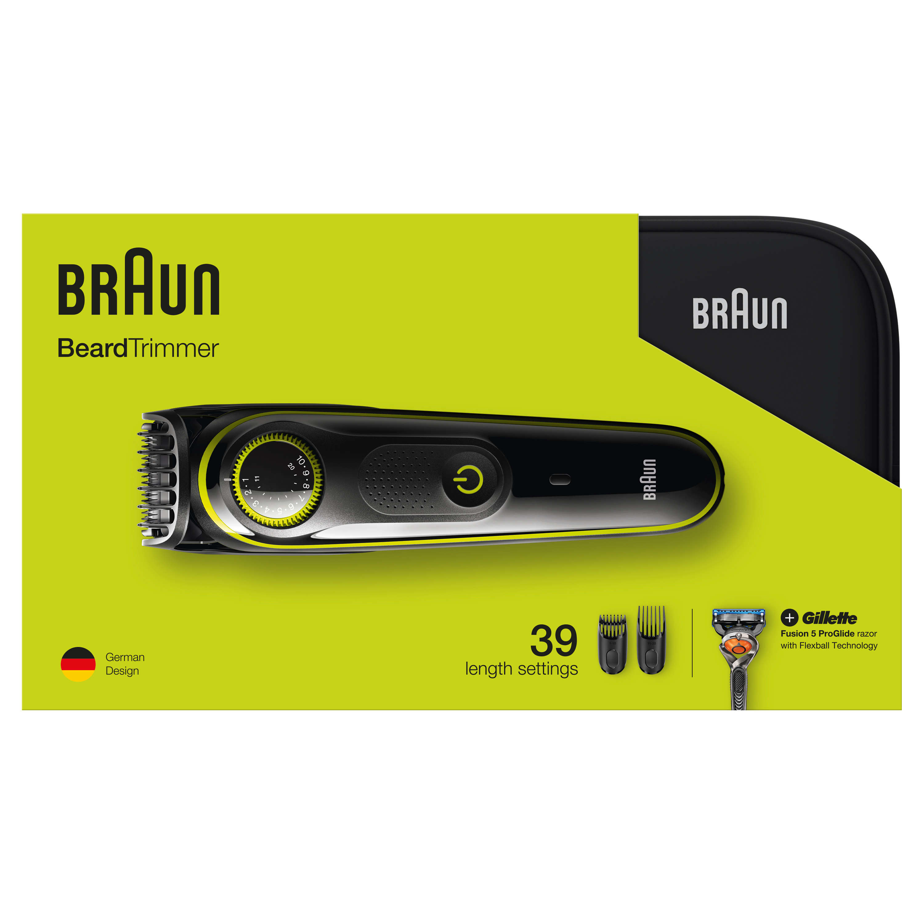 Braun Bartschneider-Box mit Trimmer, Zubehör und Rasierer.