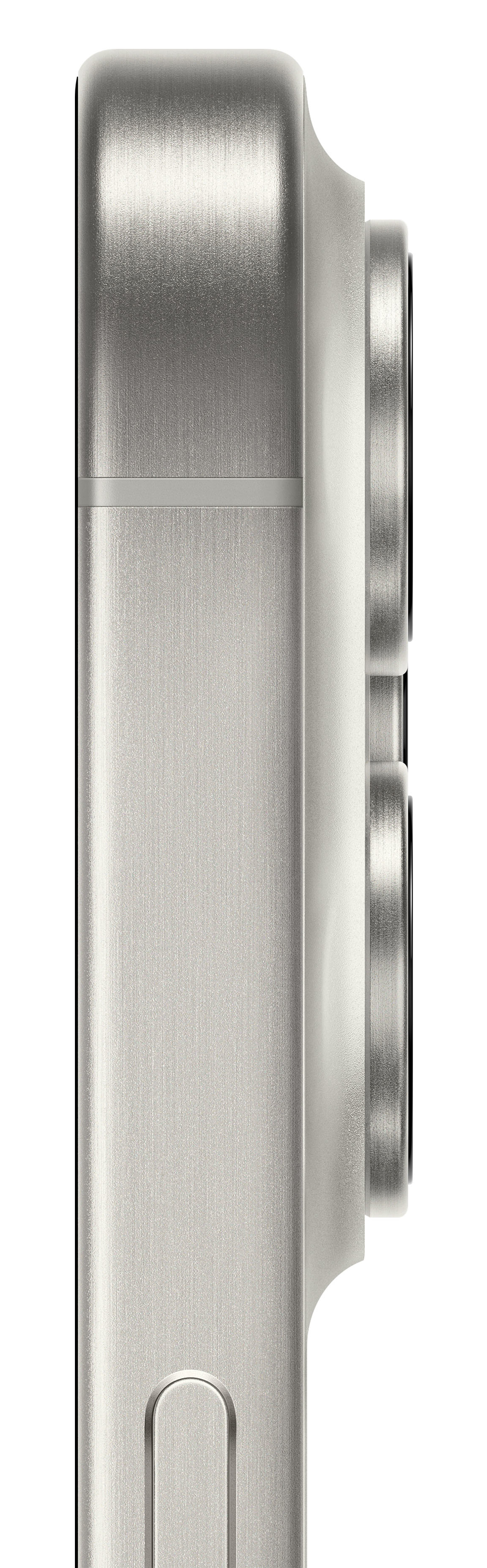 Widok z boku srebrnego telefonu z wieloma obiektywami aparatu.