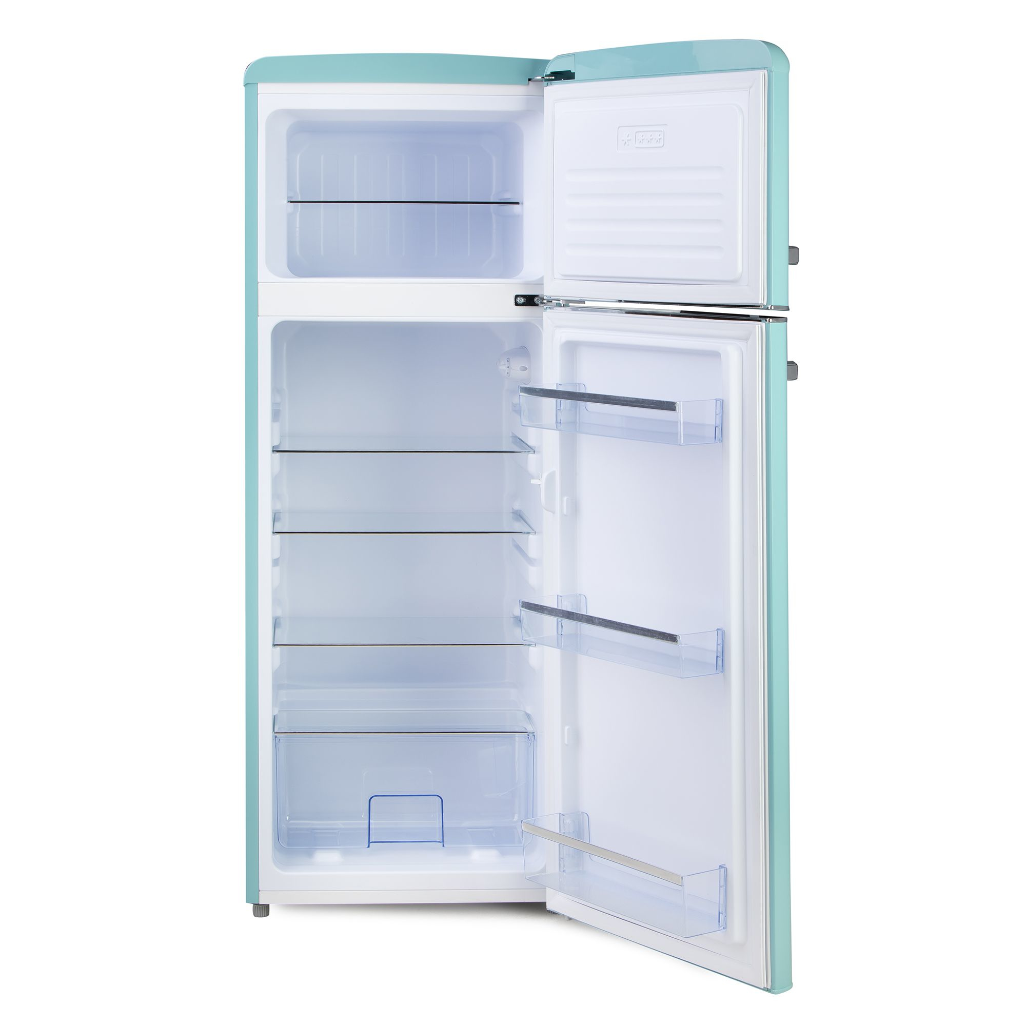 Frigorifero Domo DO91705R Retro' Vintage – Doppia Porta, Turchese, 144 Cm, Classe D