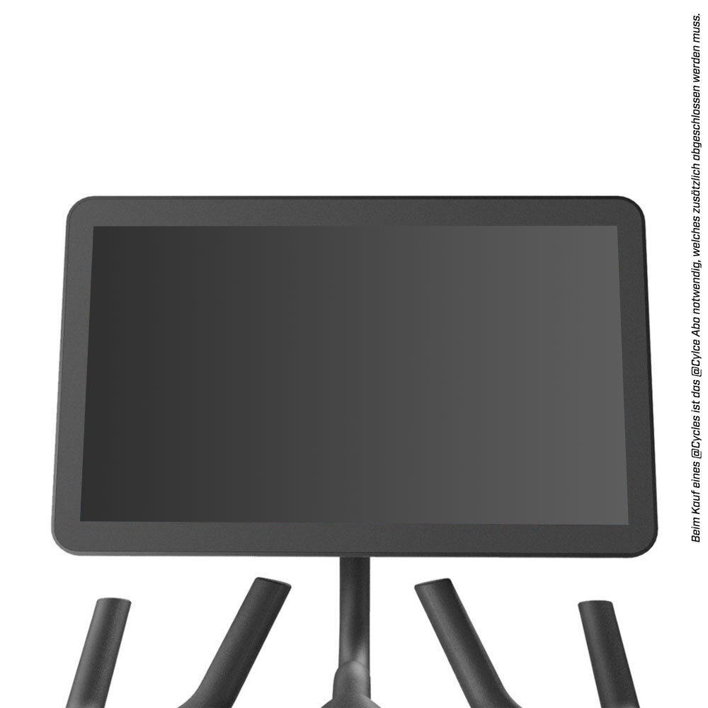Schwarzer Monitor auf einem Ständer. Der Ständer hat eine Basis mit Beinen, der Monitor ist nach oben abgewinkelt. Weißer Hintergrund.