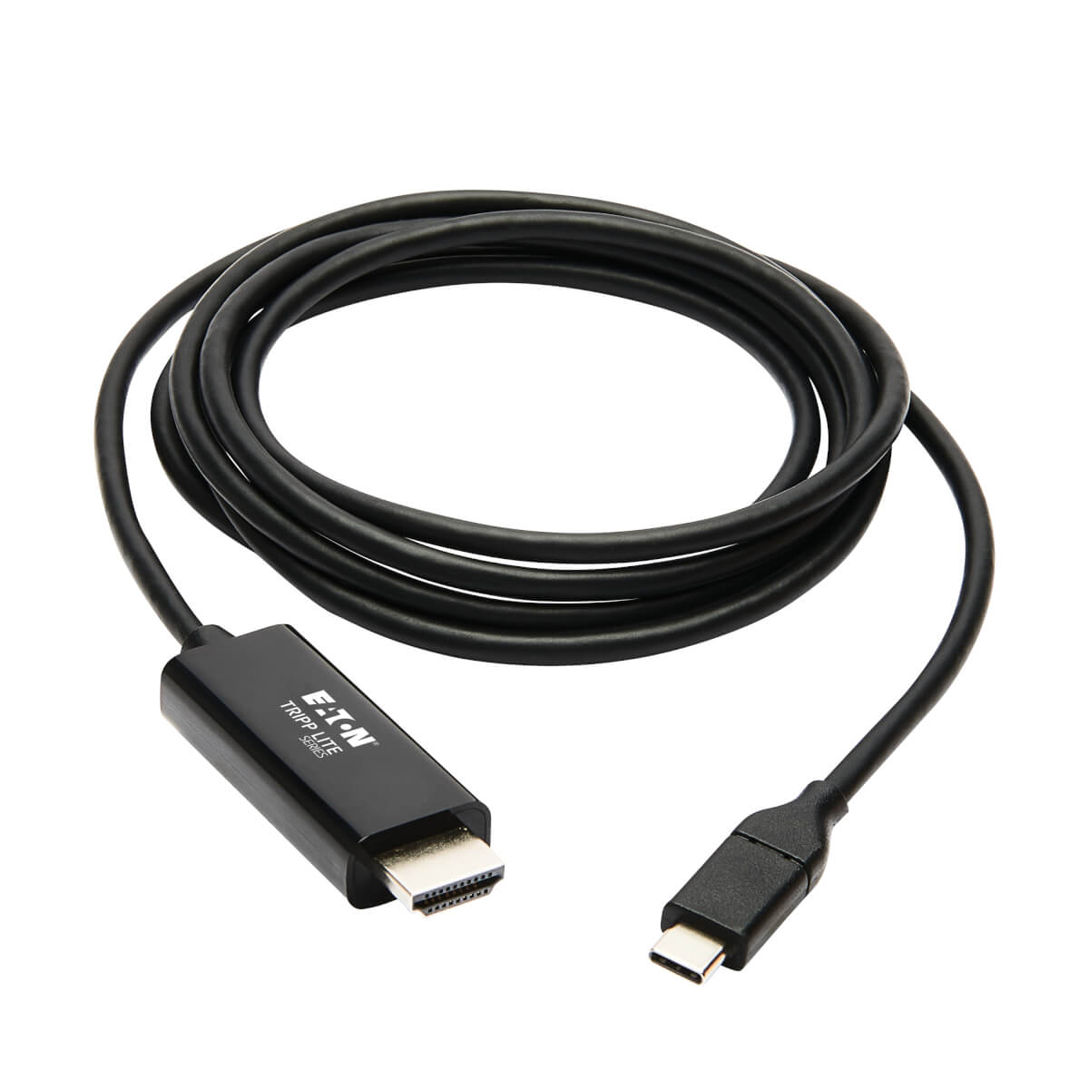 Czarny kabel z wtyczką USB-C i złączem HDMI.