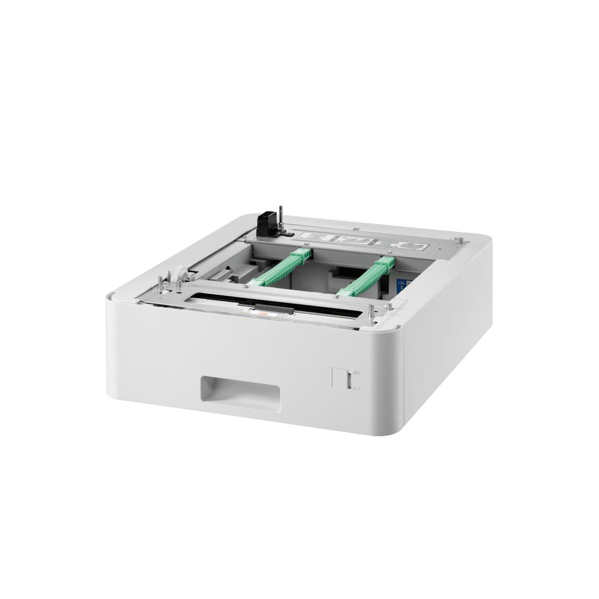 Componente stampante bianco. Ha una forma rettangolare con componenti verdi all'interno.