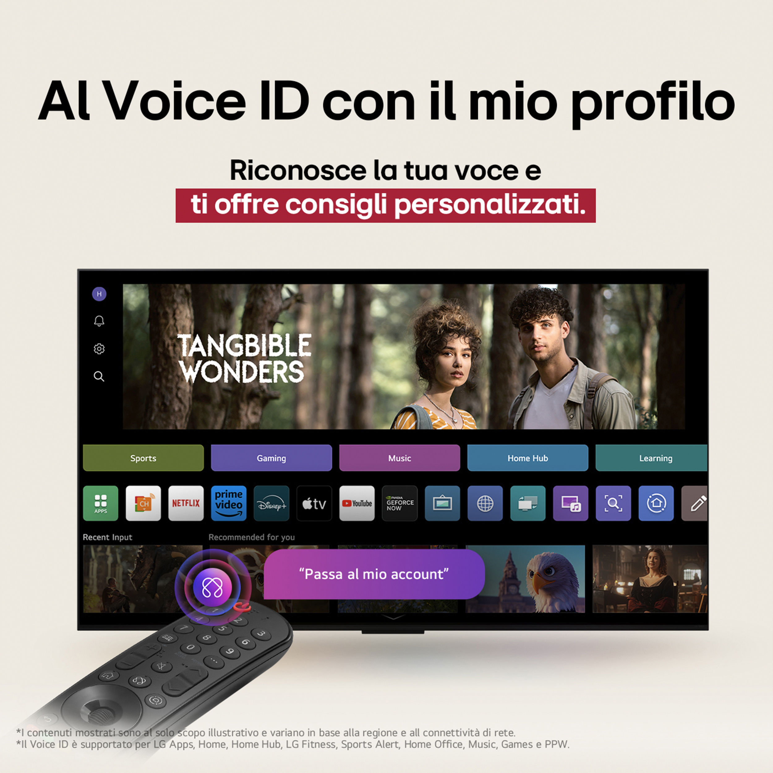 L'écran de la télévision affiche une interface utilisateur avec une télécommande.