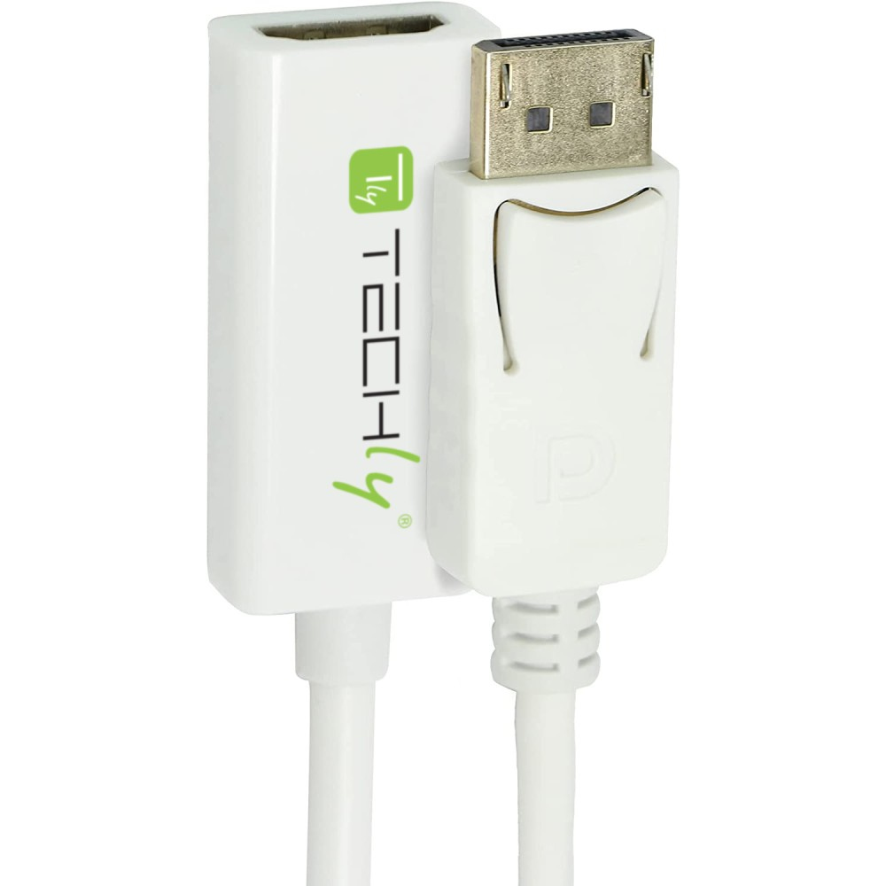 Biały kabel adaptera DisplayPort na HDMI.