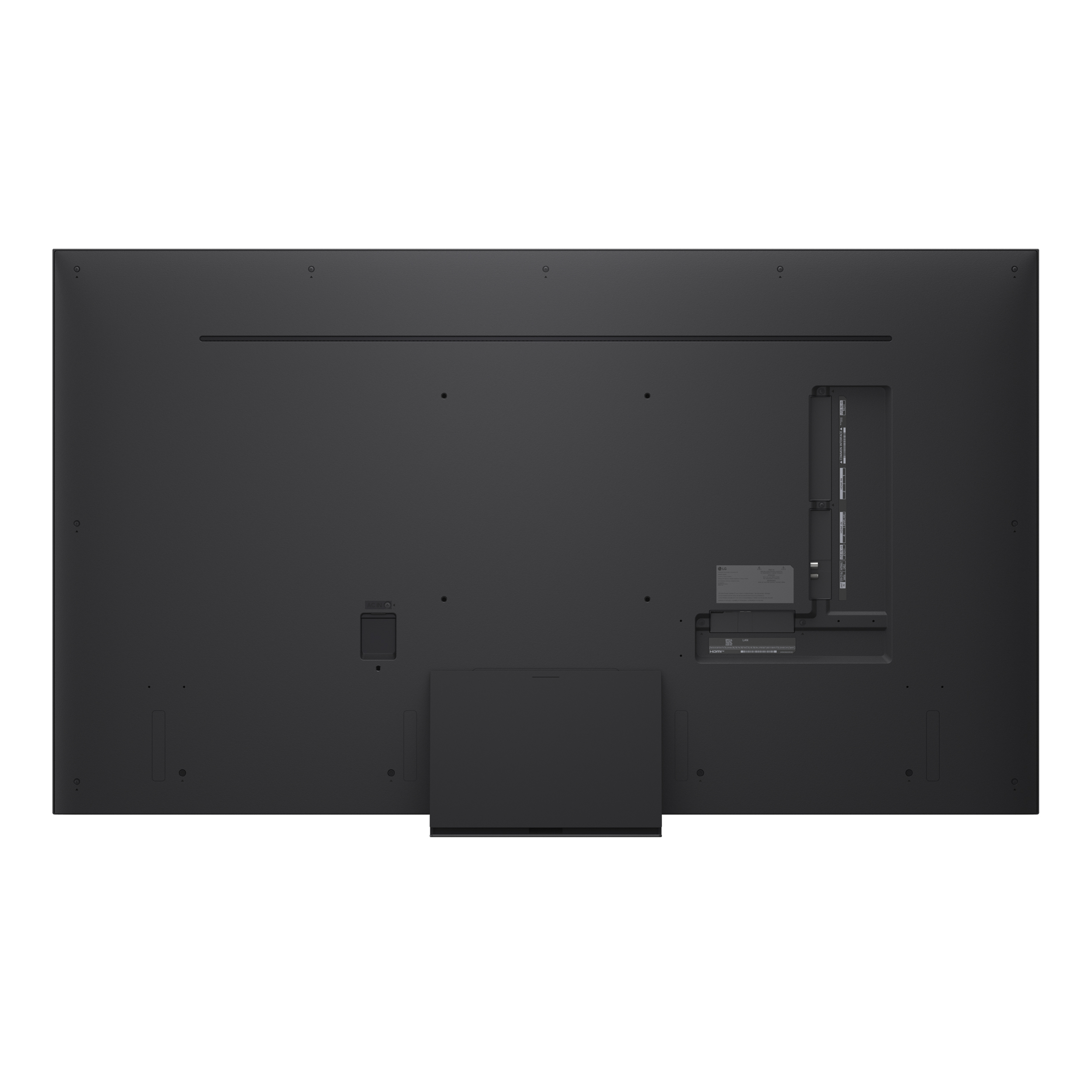 Ekran telewizora z kolorową sztuką abstrakcyjną.