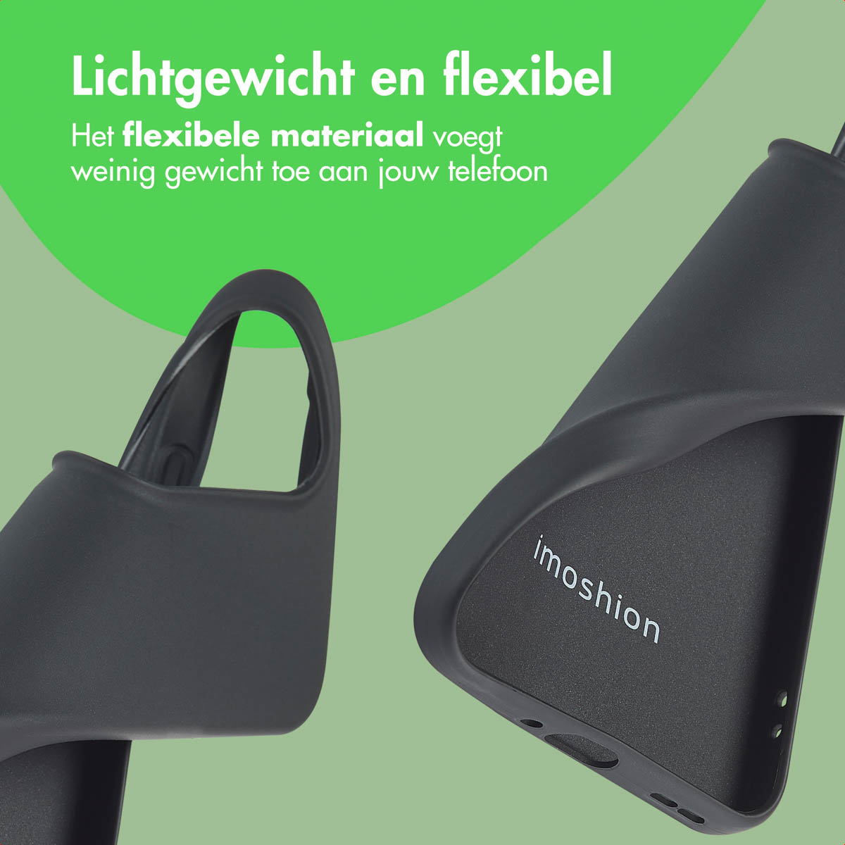 Pièces de coque de téléphone. Texte : Léger et flexible.