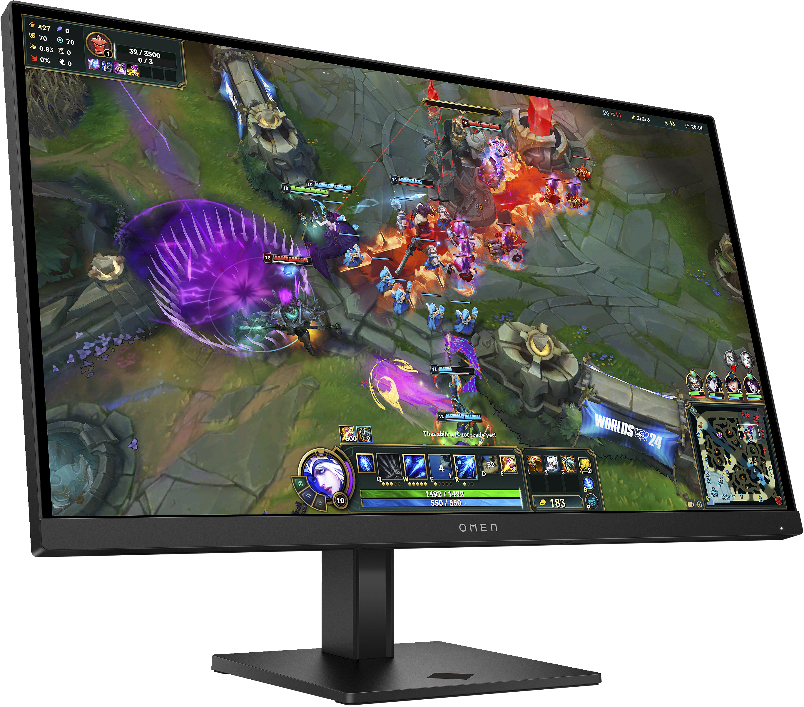 Monitor da gioco che mostra un gioco con molta azione.