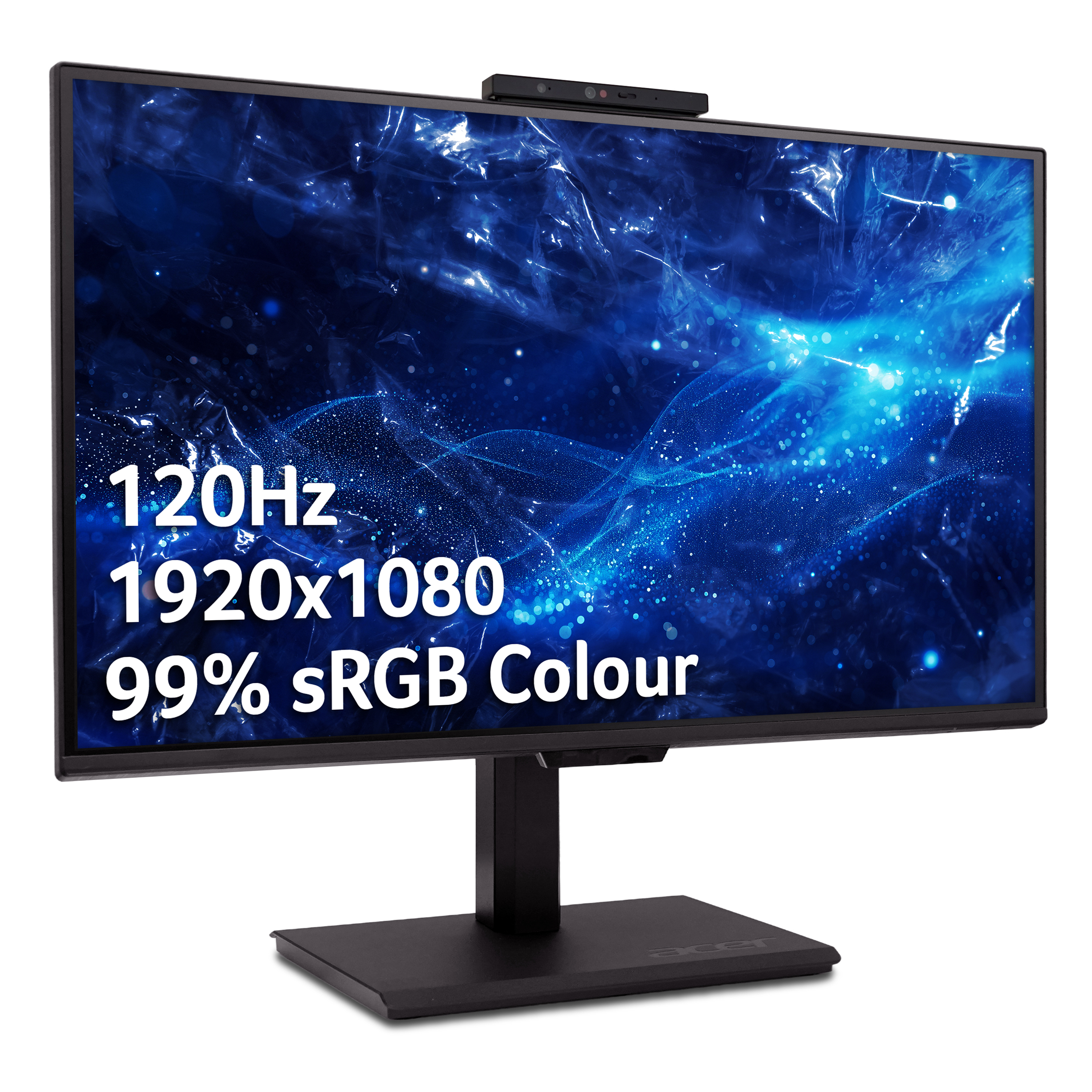 Monitor Acer con 120Hz, 1920x1080 e 99% di colore sRGB.