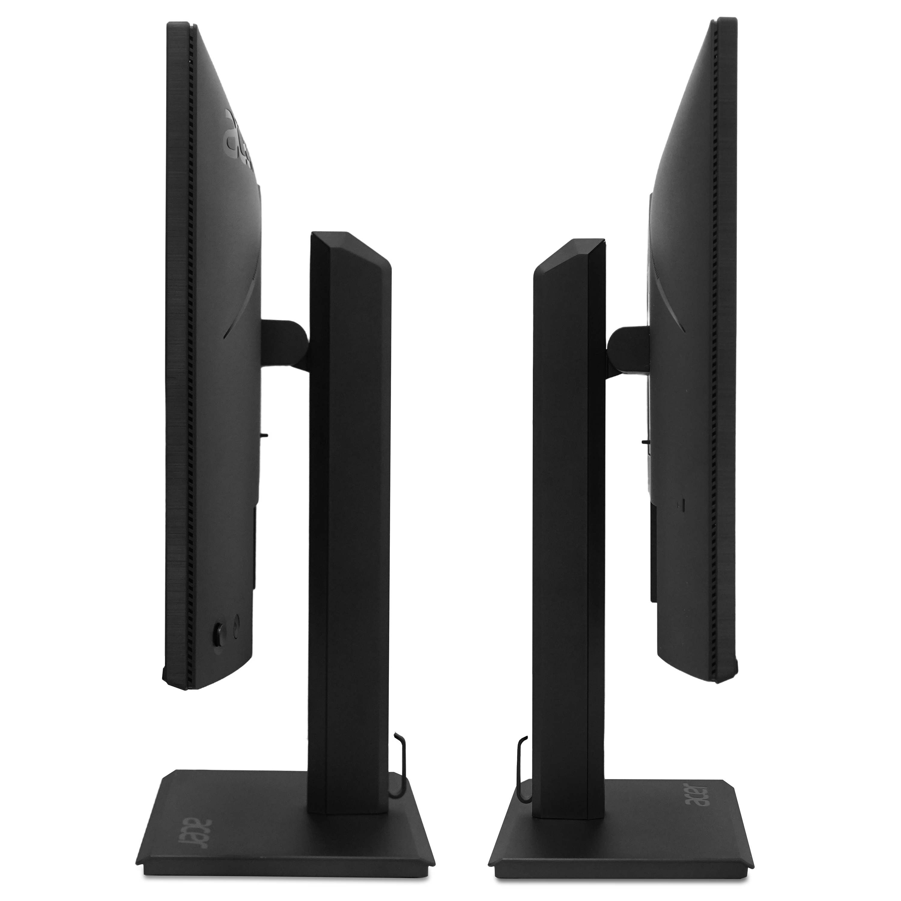 Due monitor neri di lato, con il logo Acer sulla base.