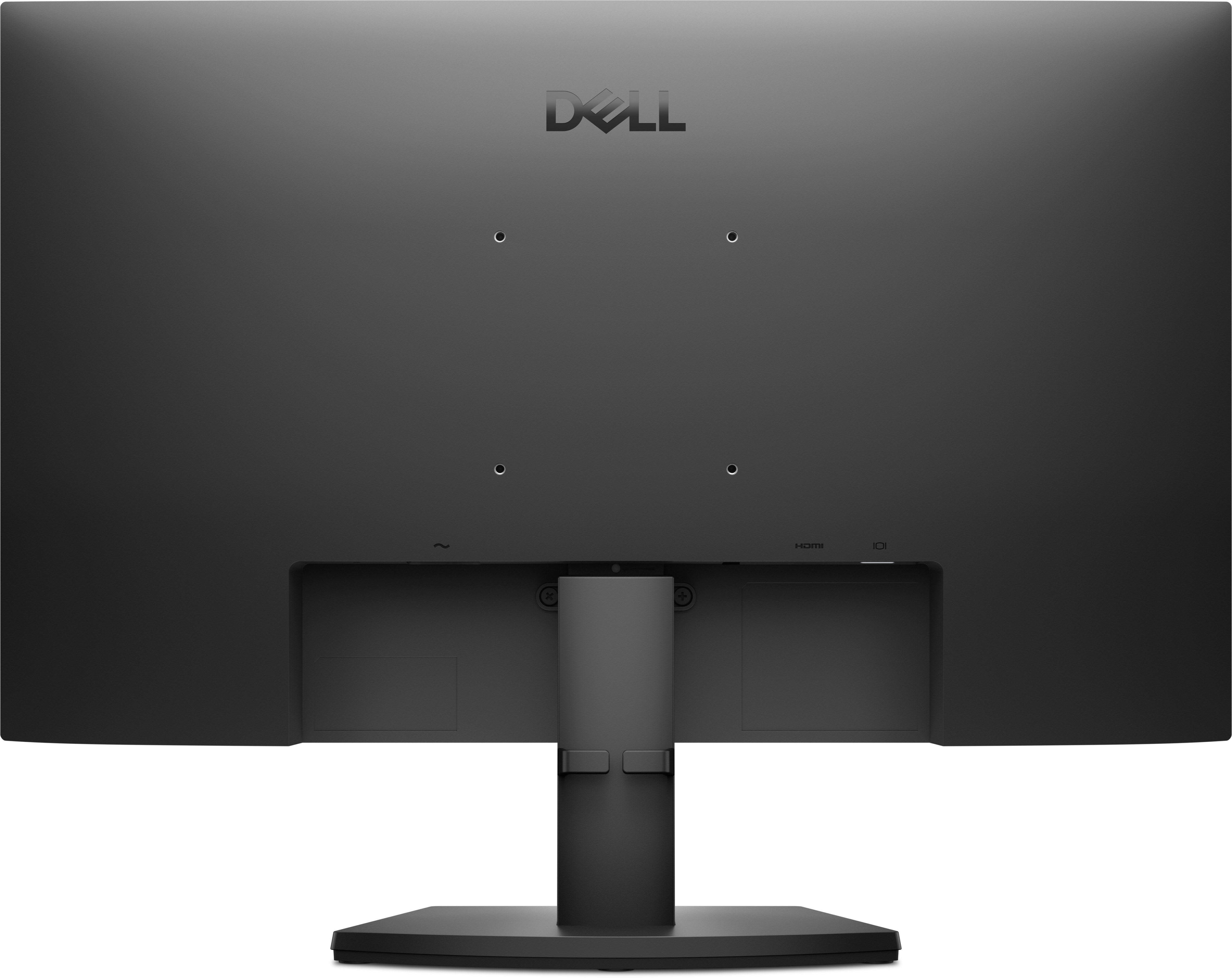 Widok z tyłu czarnego monitora Dell z logo Dell u góry.