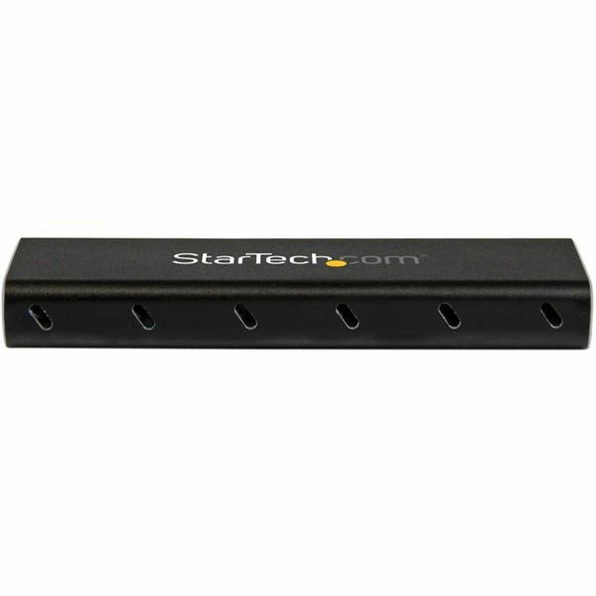 Un dispositivo negro de StarTech.com con múltiples puertos. Es un dispositivo de forma rectangular.
