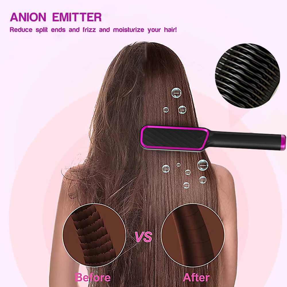 Eine Frau kämmt ihre Haare mit einer Bürste, was den Vorher-Nachher-Effekt verdeutlicht.
