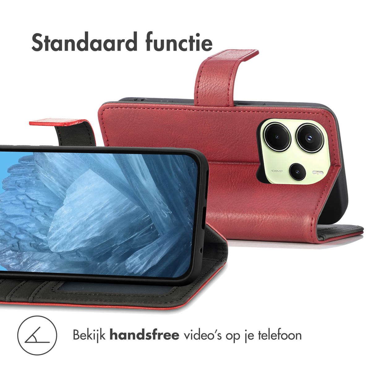 Screenprotector doos met de telefoon en screenprotector geïnstalleerd.