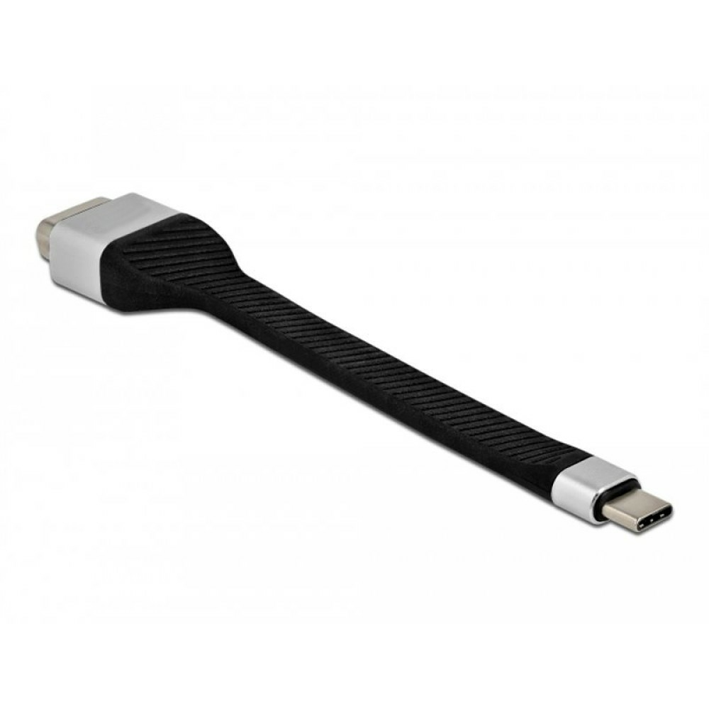Kabel adaptera USB-C do VGA, czarny i srebrny.
