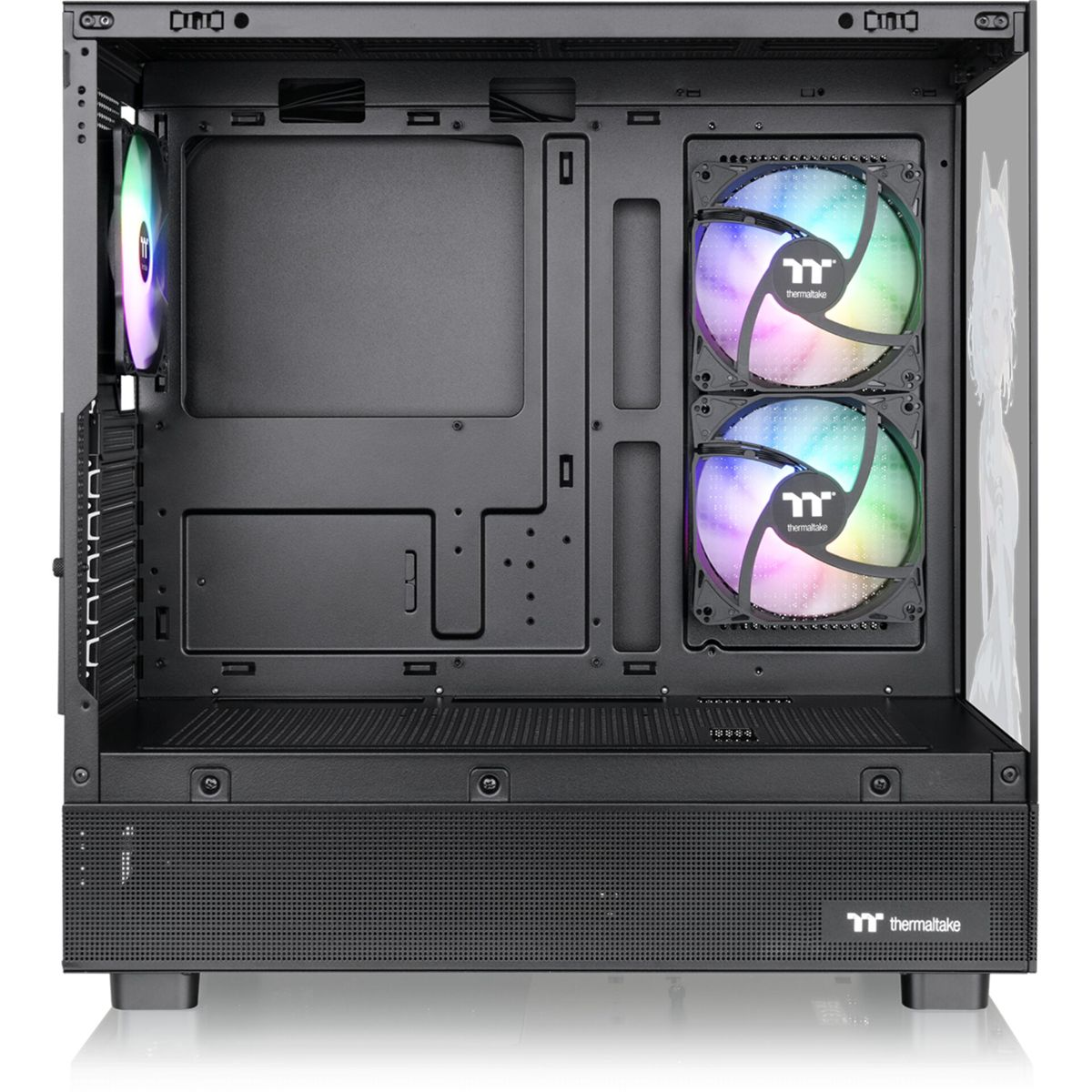 Interno del case del PC. Ventole e aree di montaggio visibili.