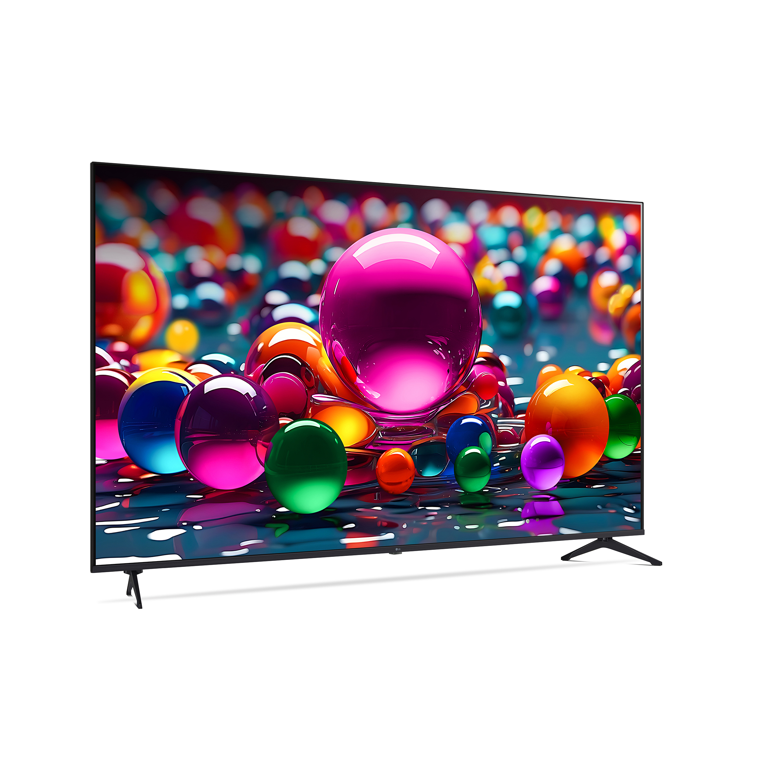 TV avec des balles colorées sur l'écran. Diverses balles colorées sur l'écran.