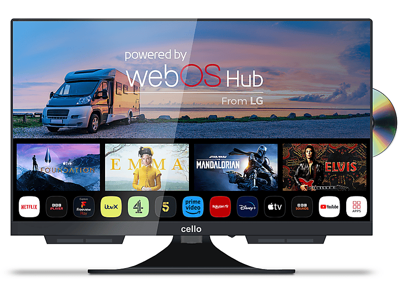 CELLO 22″ Smart 12V mit DVD LED TV (22 Zoll / 55 cm, Full-HD, SMART TV)