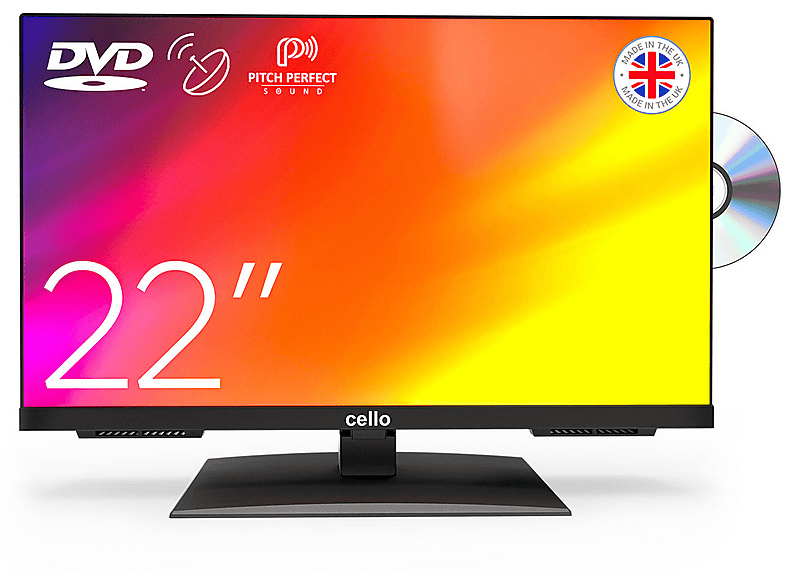 CELLO 22-Zoll ohne Smart-TV mit DVD-Player LED TV (Flat, 22 Zoll / 55,9 cm, Full-HD)