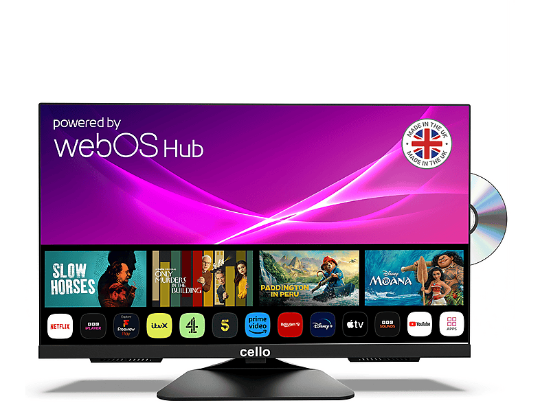 CELLO 24-Zoll-Smart mit DVD-Player LED TV (24 Zoll / 61 cm, HD-ready, SMART TV)