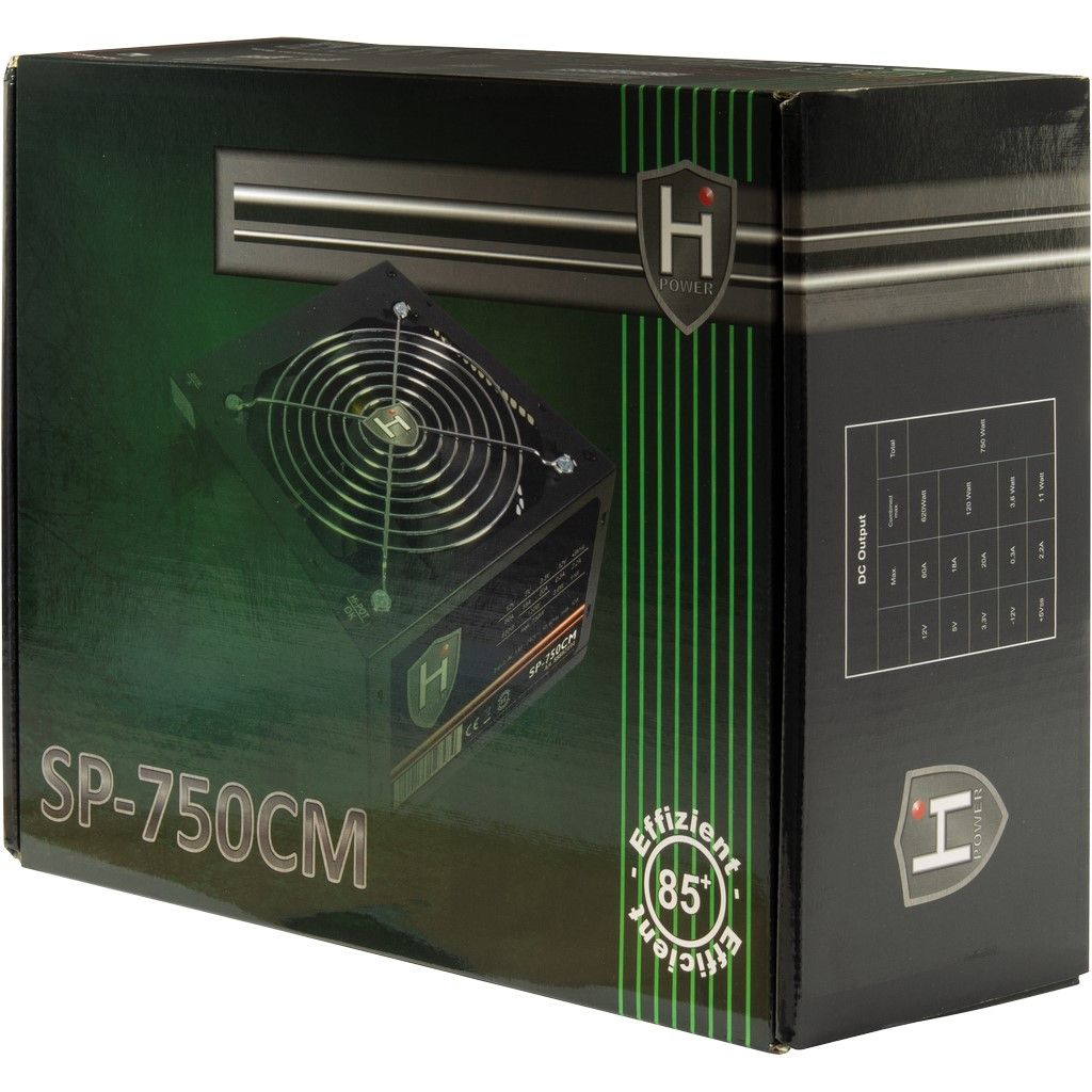 Pudełko z zasilaczem komputerowym z logo H Power.