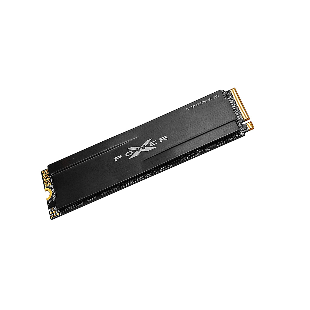 Czarny dysk SSD M.2 PCIe z logo POWER, na białym tle.