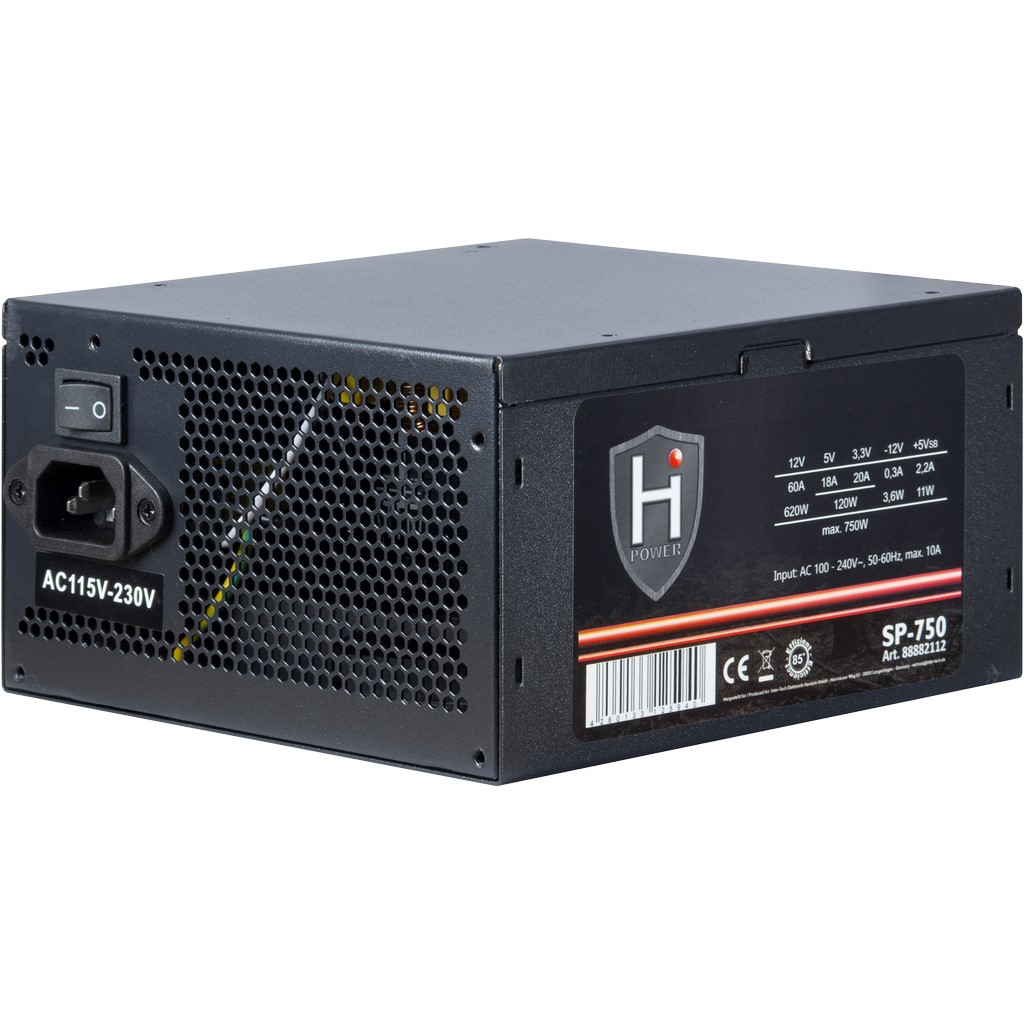 Black power supply unit with AC115V-230V input and H Power logo.