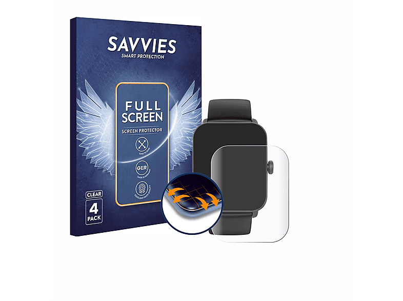 3er Pack Displayschutzfolien Für Hama Smartwatch 6910 – HD Klar, 0,1 Mm Dünn, Flexibles TPU, Mit Reinigungstüchern