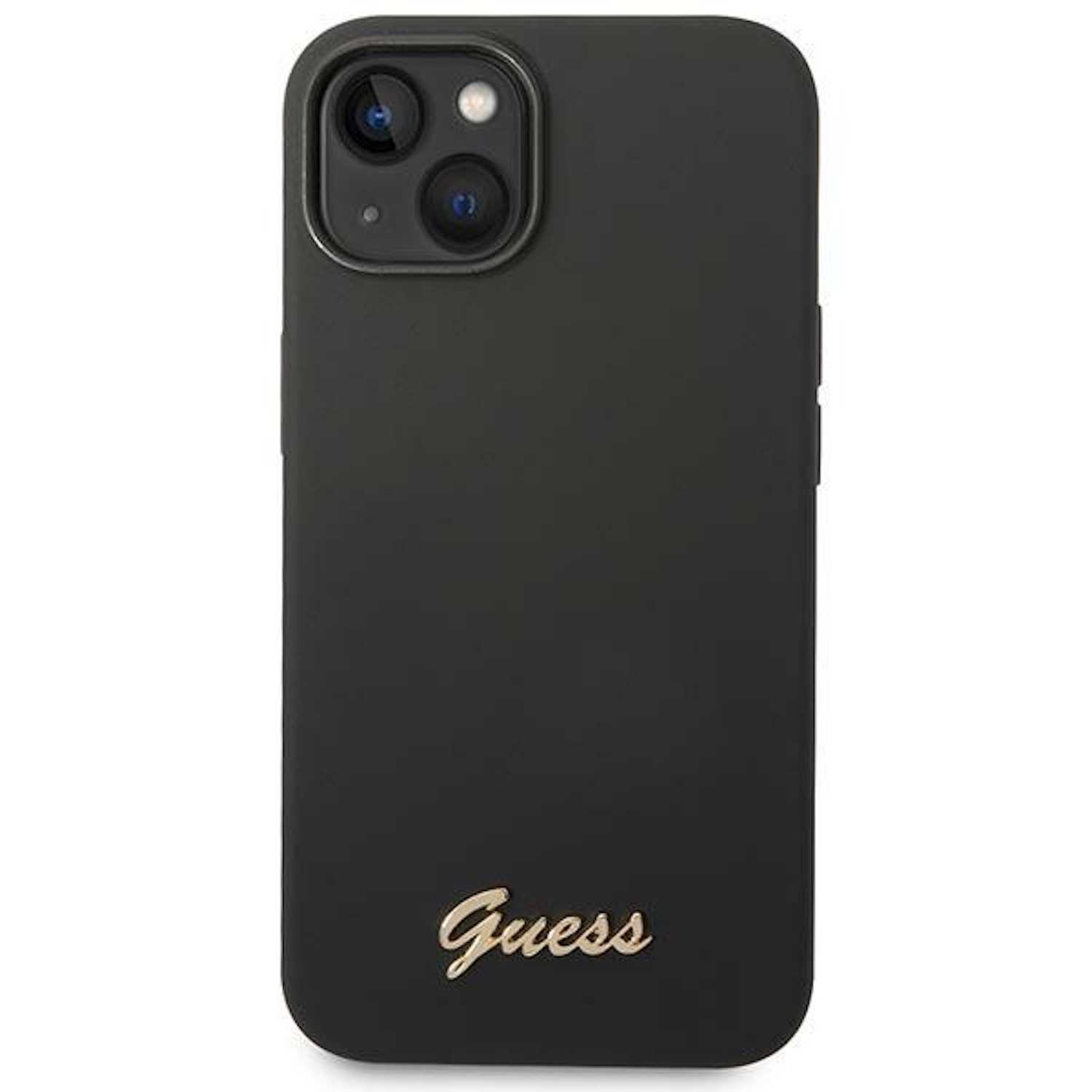 Schwarze Handyhülle mit dem Guess-Logo.