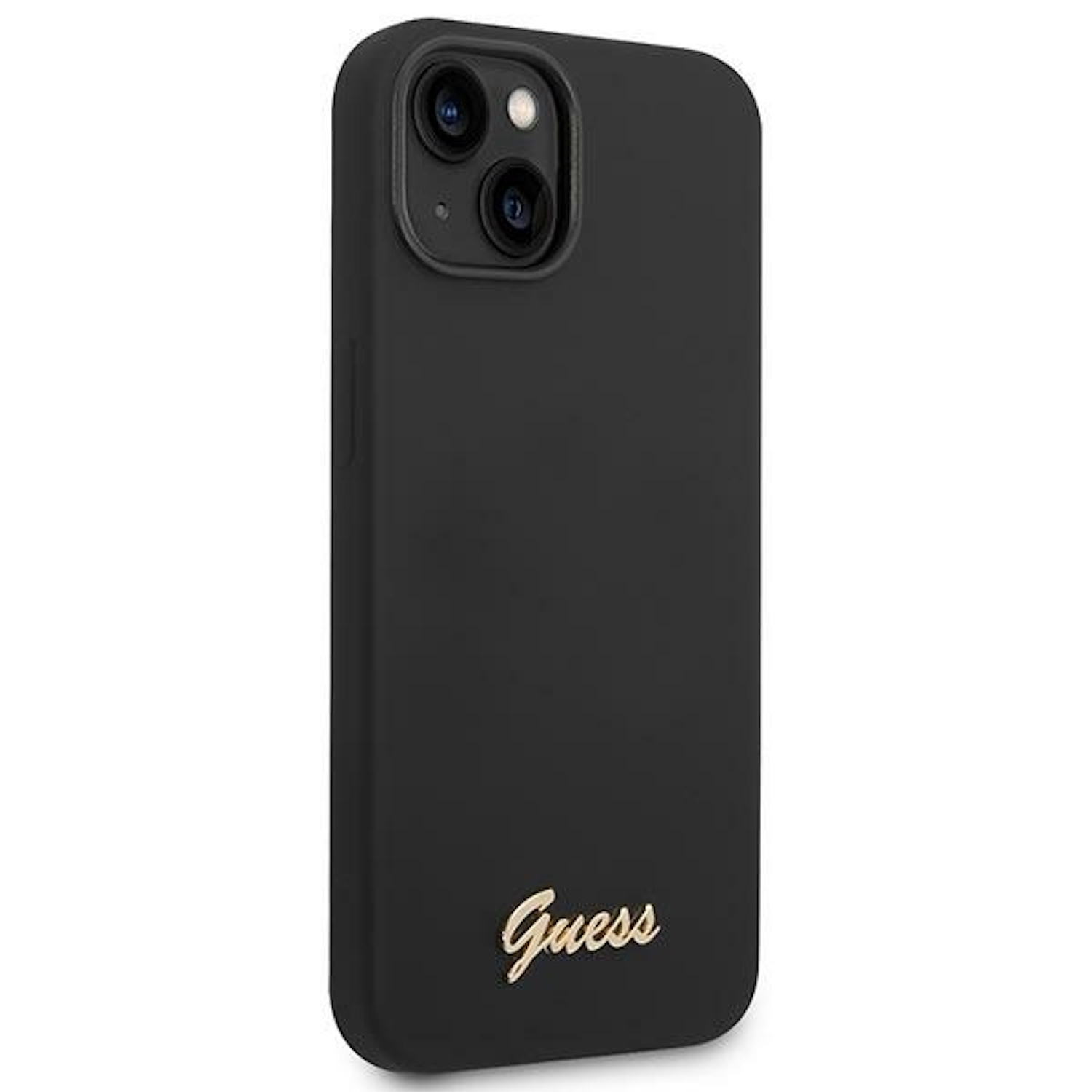 Schwarze Handyhülle mit dem Guess-Logo.