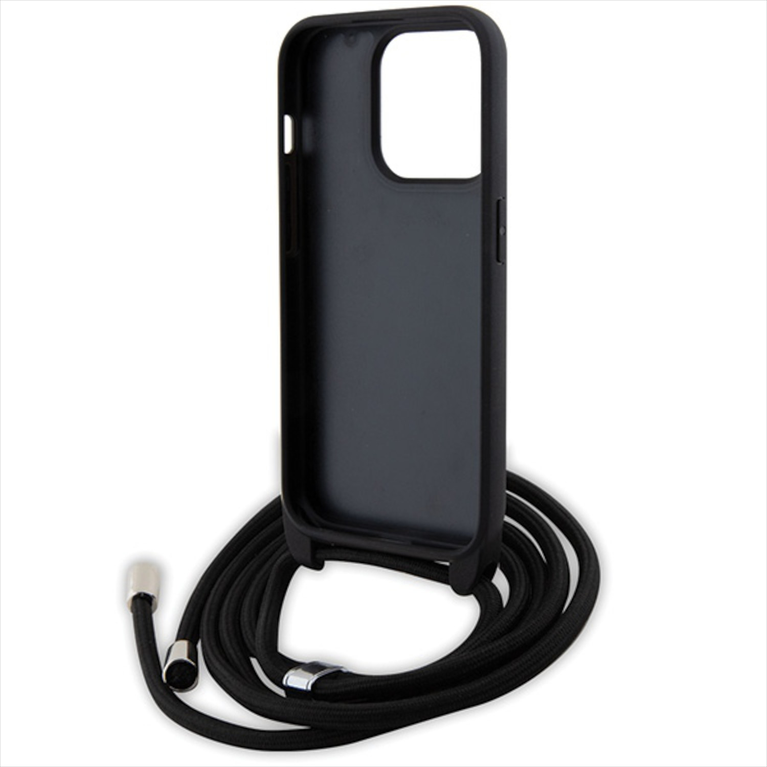 Funda negra para teléfono y una correa negra para un teléfono.