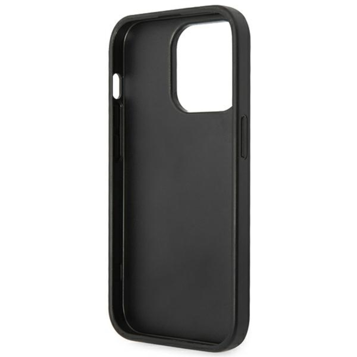 Custodia per telefono nera con design aperto.