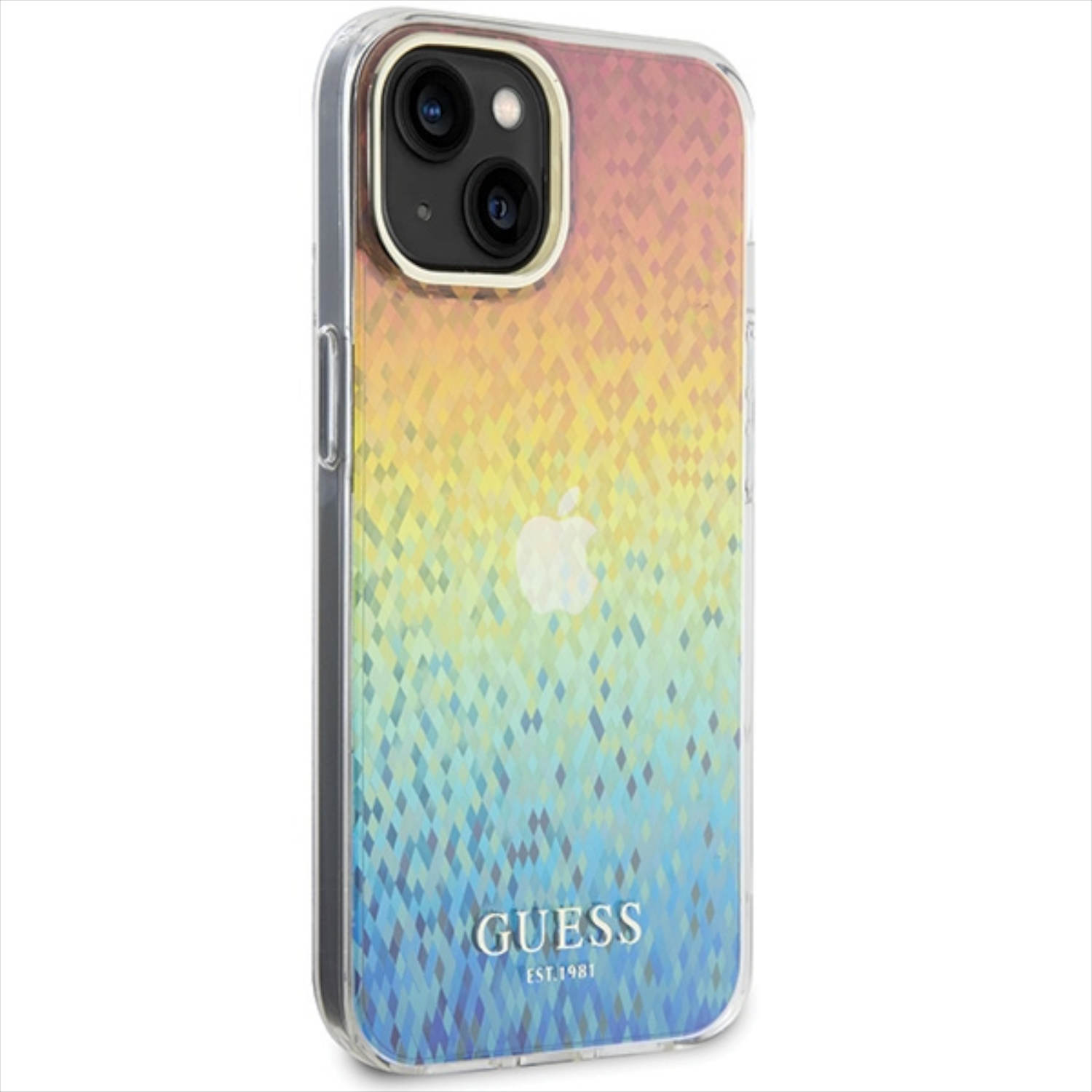 Custodia per telefono con un motivo geometrico colorato.