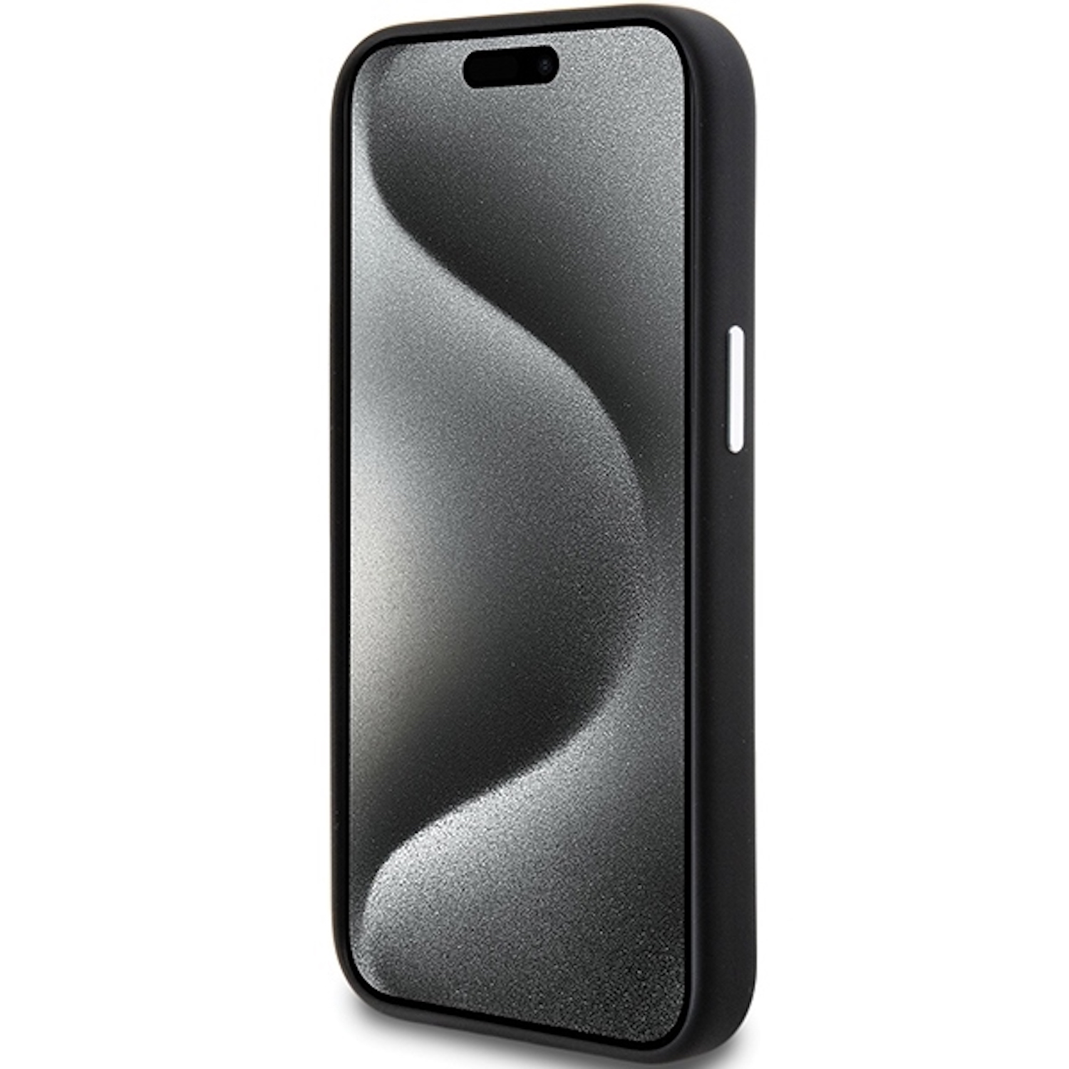 Schwarze Handyhülle mit Telefonbildschirm. Der Bildschirm ist schwarz mit einem Farbverlauf.