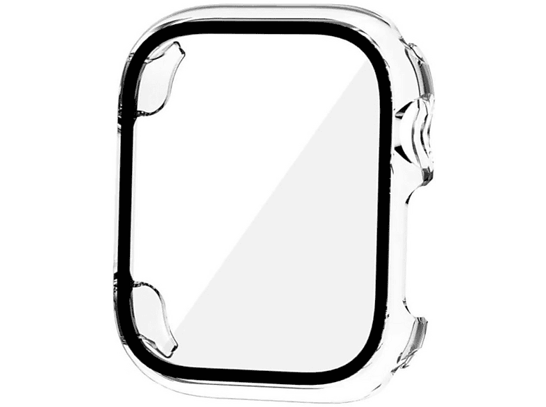WIGENTO 2 in 1 Schock Design Hülle + H9 Hart Glas Smartwatchhülle (für Apple Watch Series 9 8 7 41mm / 6 SE und 2023 2022 5 4 40mm)