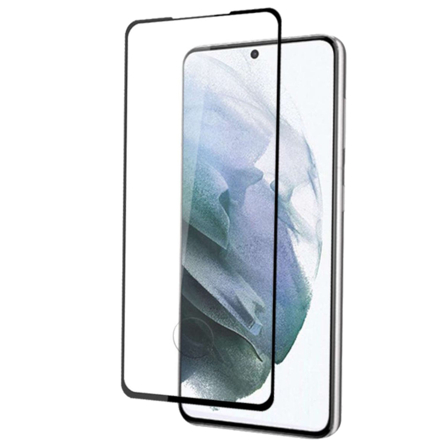 Uno smartphone con un proteggi schermo applicato. Il proteggi schermo è trasparente e copre lo schermo.