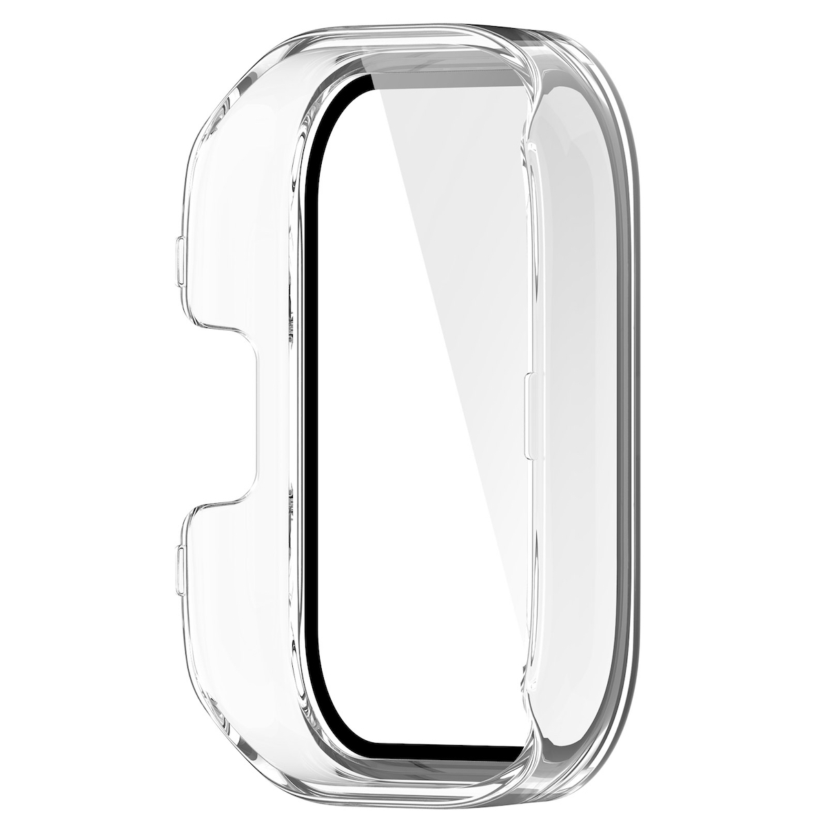 Funda de teléfono transparente. Fondo blanco.