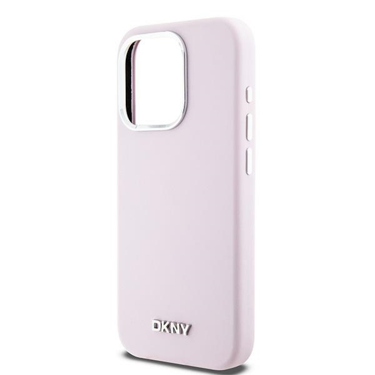 Custodia per telefono viola. Custodia semplice, tinta unita, per un telefono. Logo DKNY in basso.