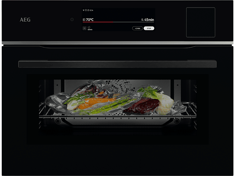 Horno AEG TP9SK821B Cristal Negro Vapor 45cm